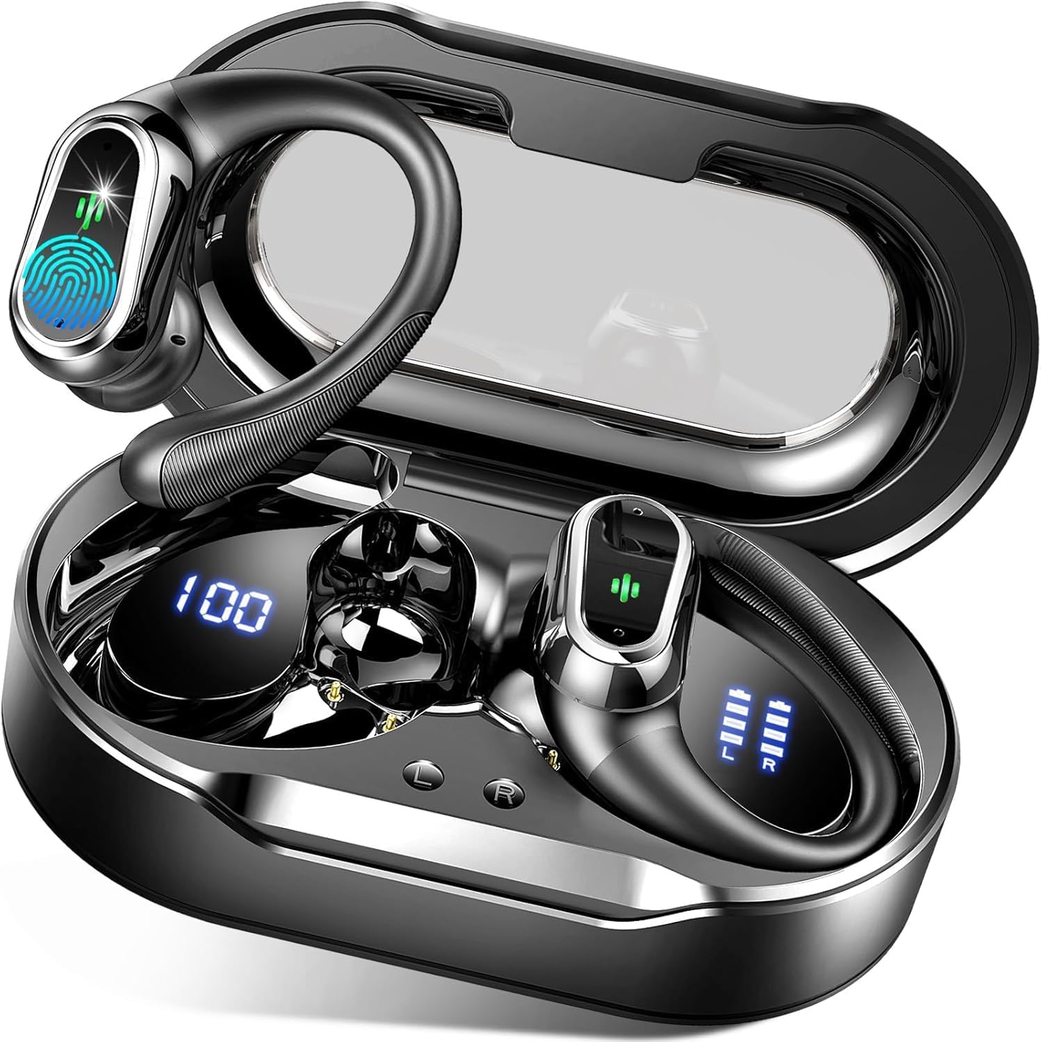 Wireless Earbuds, Bluetooth 5.4 Headphones Sport with 4 ENC Noise Cancelling Mic...