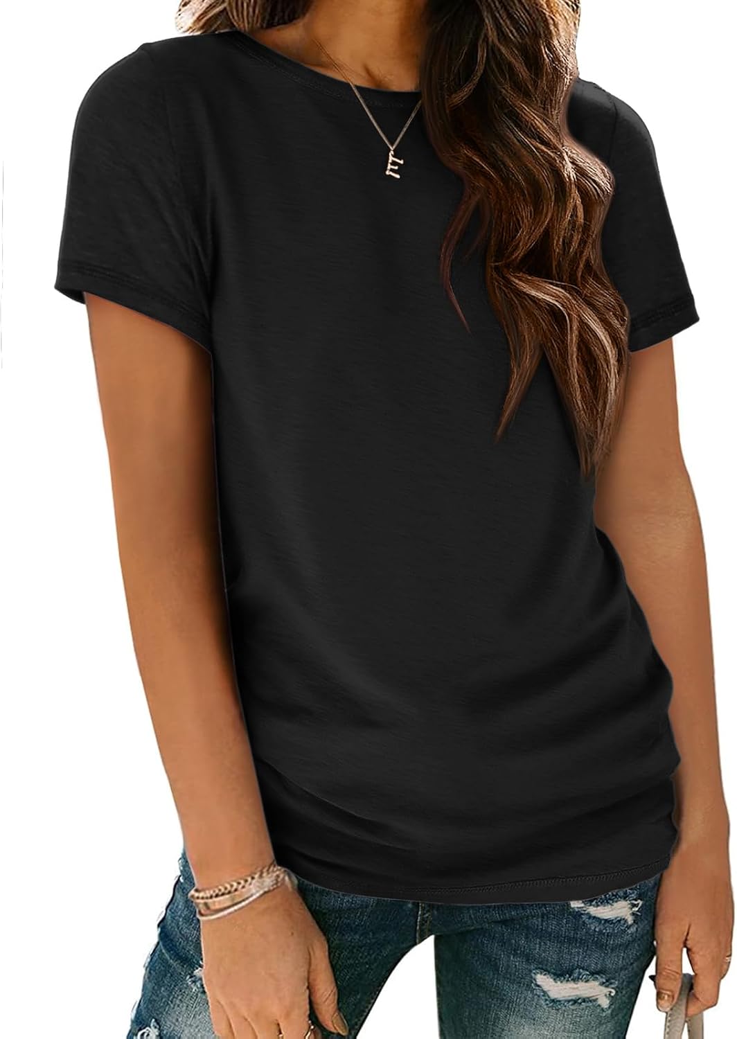 ATHMILE Womens T Shirt Summer Tops Short Sleeve Fashion Basic Casual Oversized B...