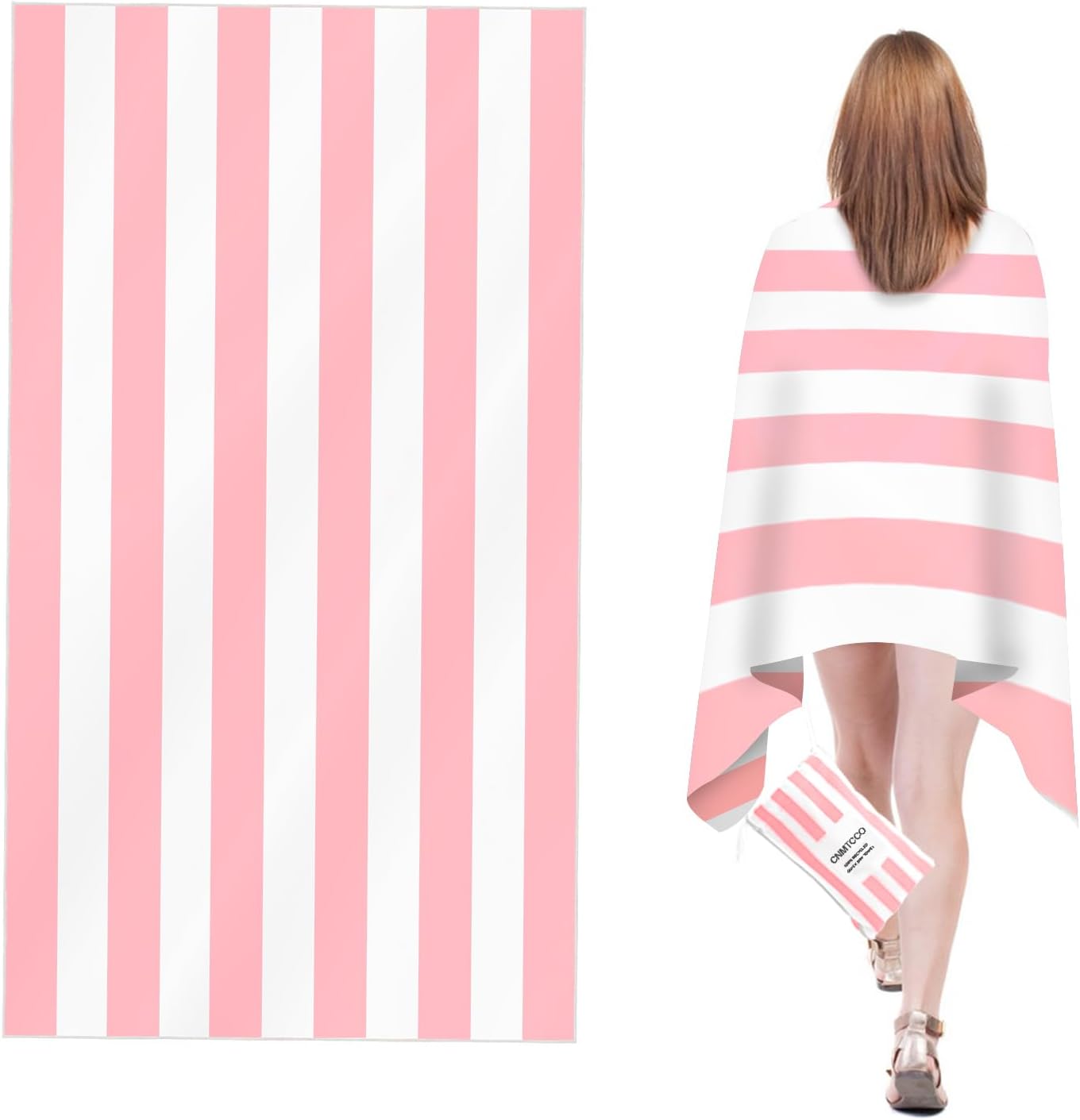 CNMTCCO Large Beach Towel for Adults with Bag - Quick Dry Microfibre - 100% Recy...