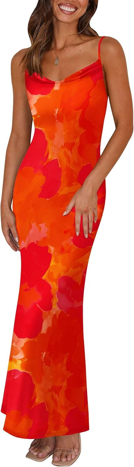 Chic PRETTYGARDEN Women's 2025 Summer Dress, Special Floral Maxi Dress with Spag...