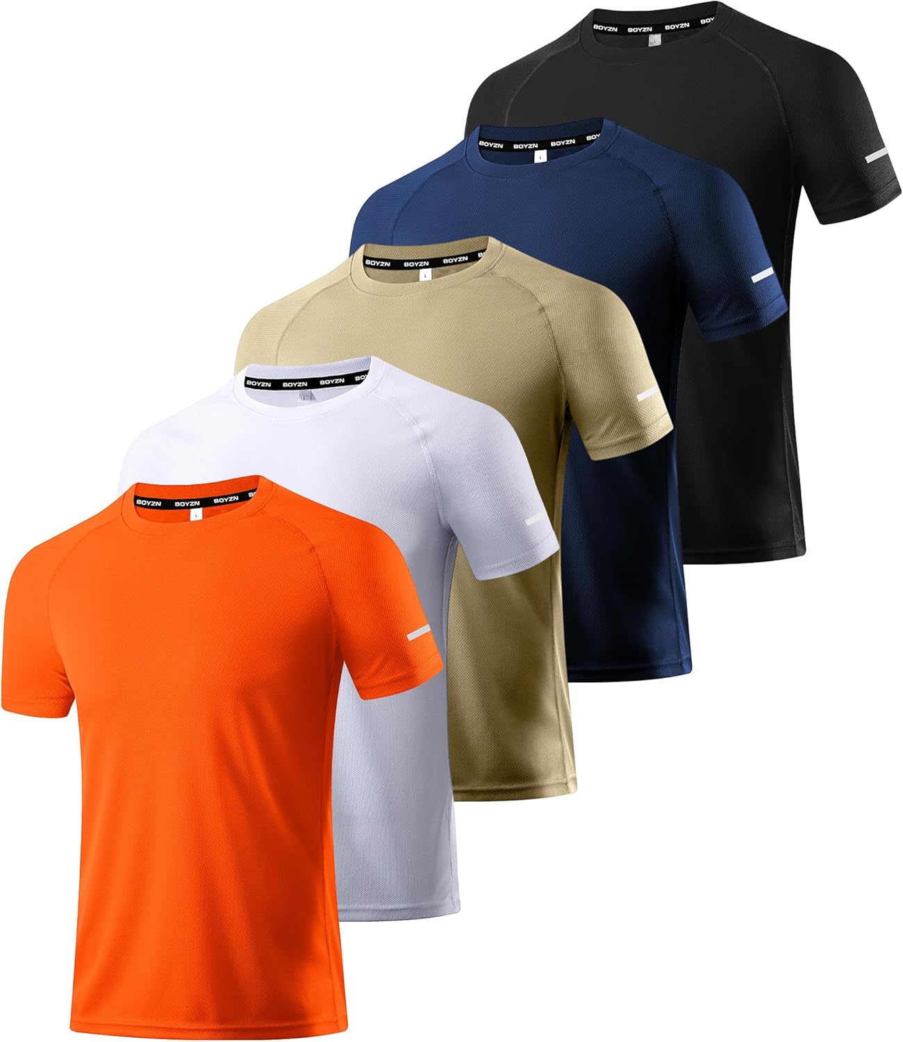 Boyzn 1, 3, 5 or 7 Pack Men's Workout Running Shirts, Dry Fit Moisture Wicking T...