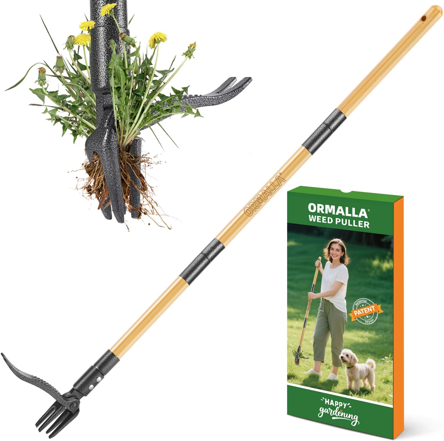 Ormalla Weed Puller, Exceptional Long Handle Weed Remover Tool, Innovative Dande...