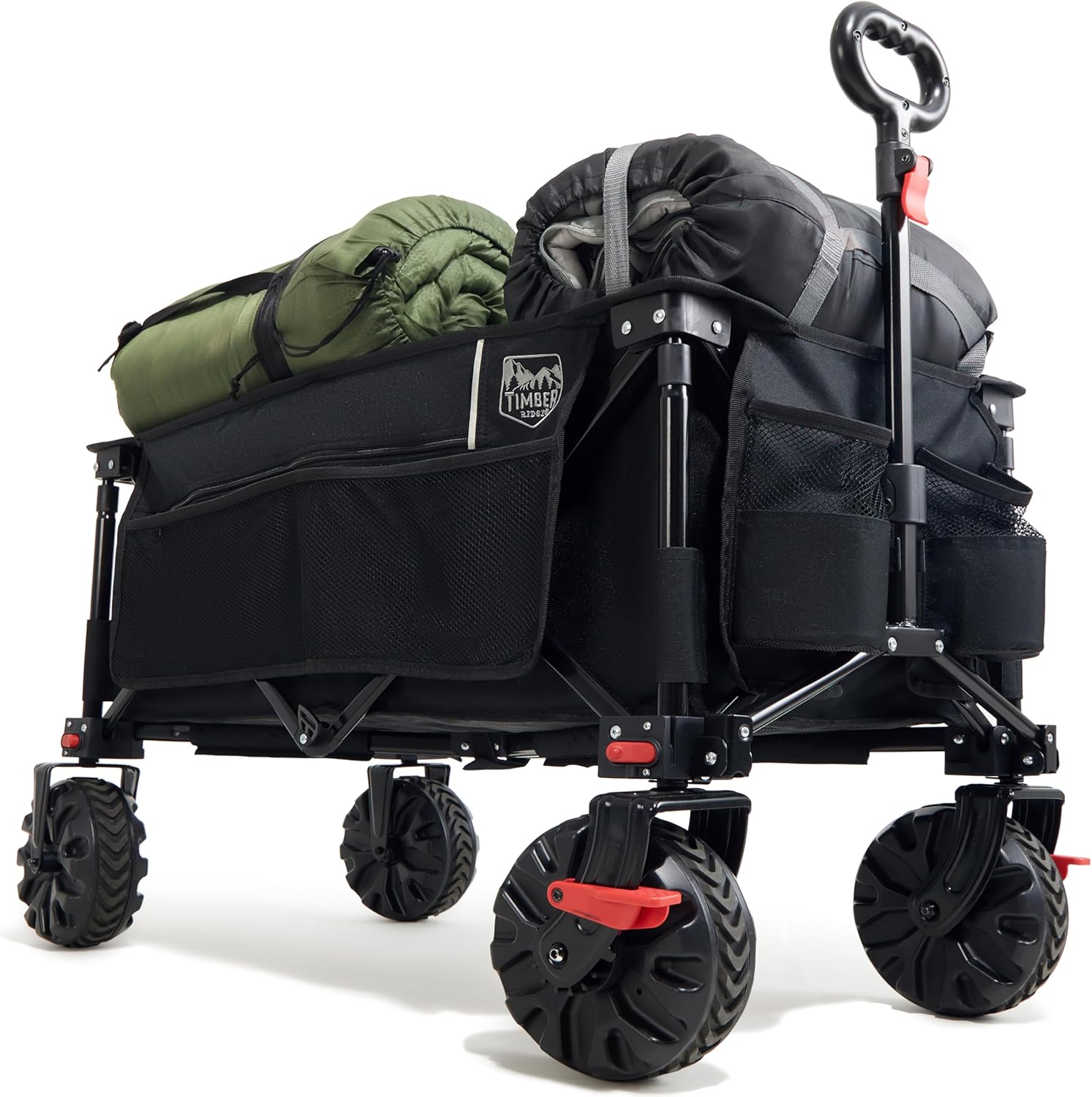TIMBER RIDGE Festival Trolley on Wheels with Brakes, 200L Folding Camping Beach...