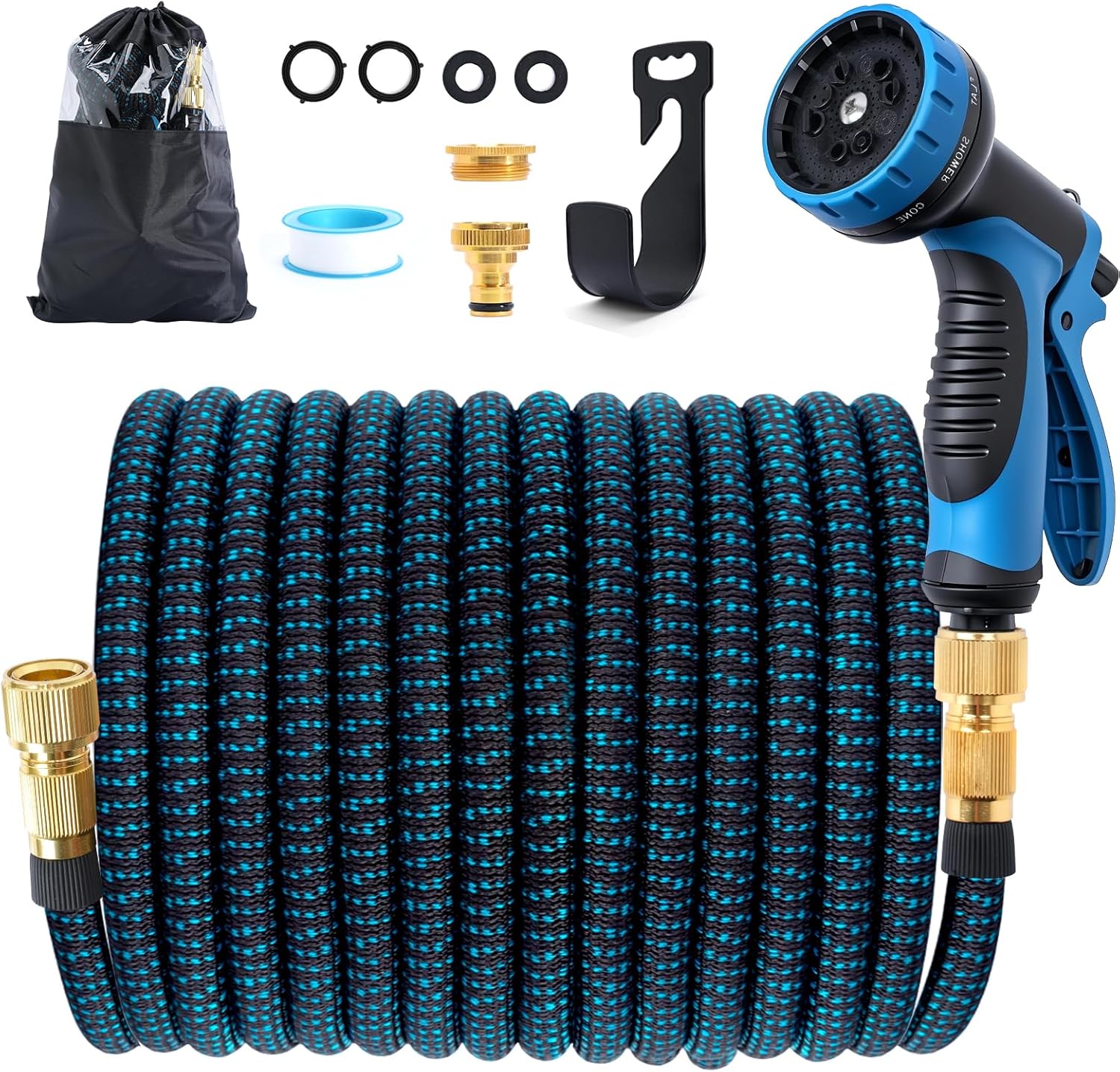 Jsdoin Expandable Garden Hose Pipe 30m/100ft, Flexible Expanding Magic Hose with...