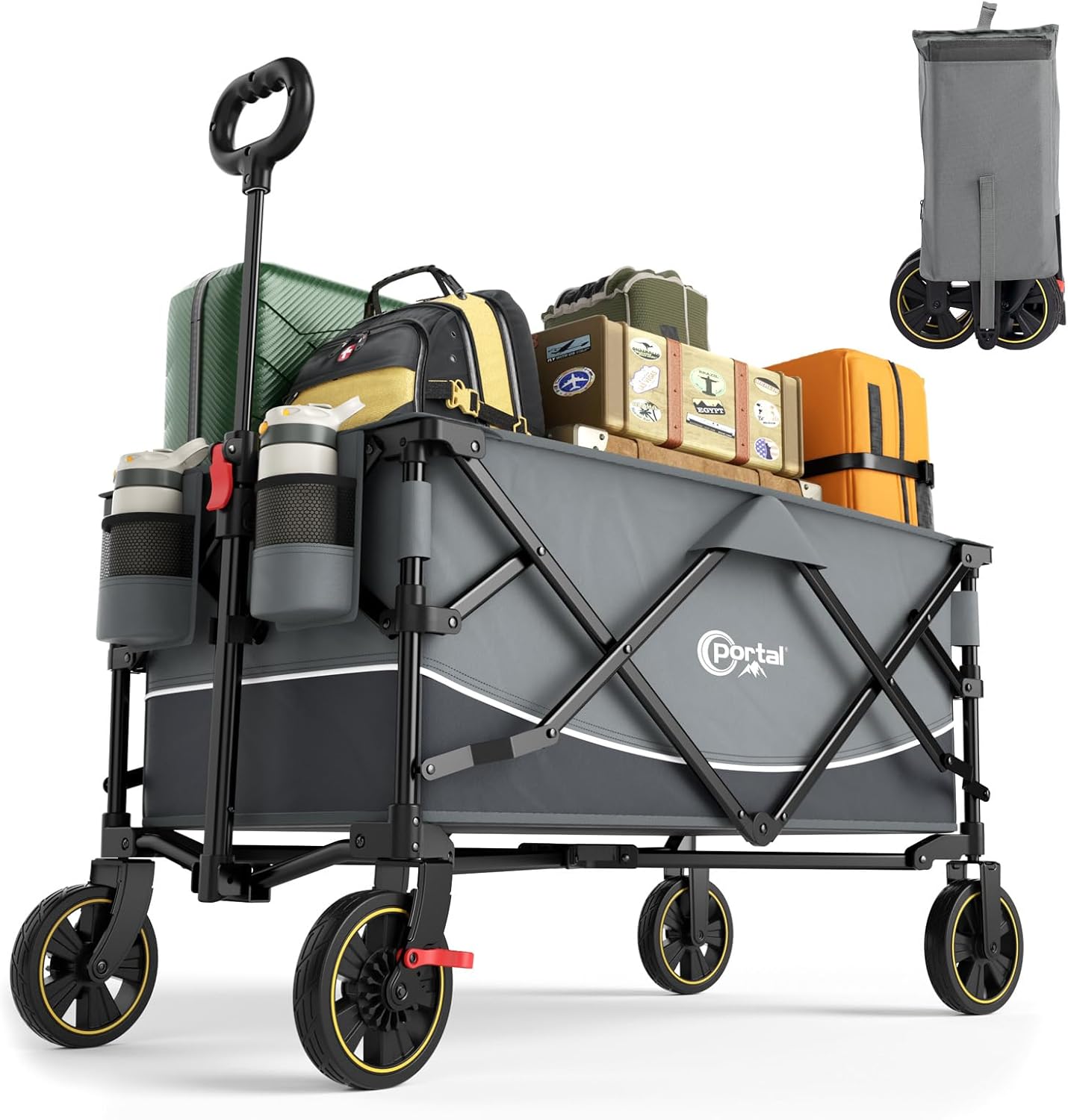 High-Quality Portal Festival Trolley, Heavy Duty Camping Trolley Cart with Brake...