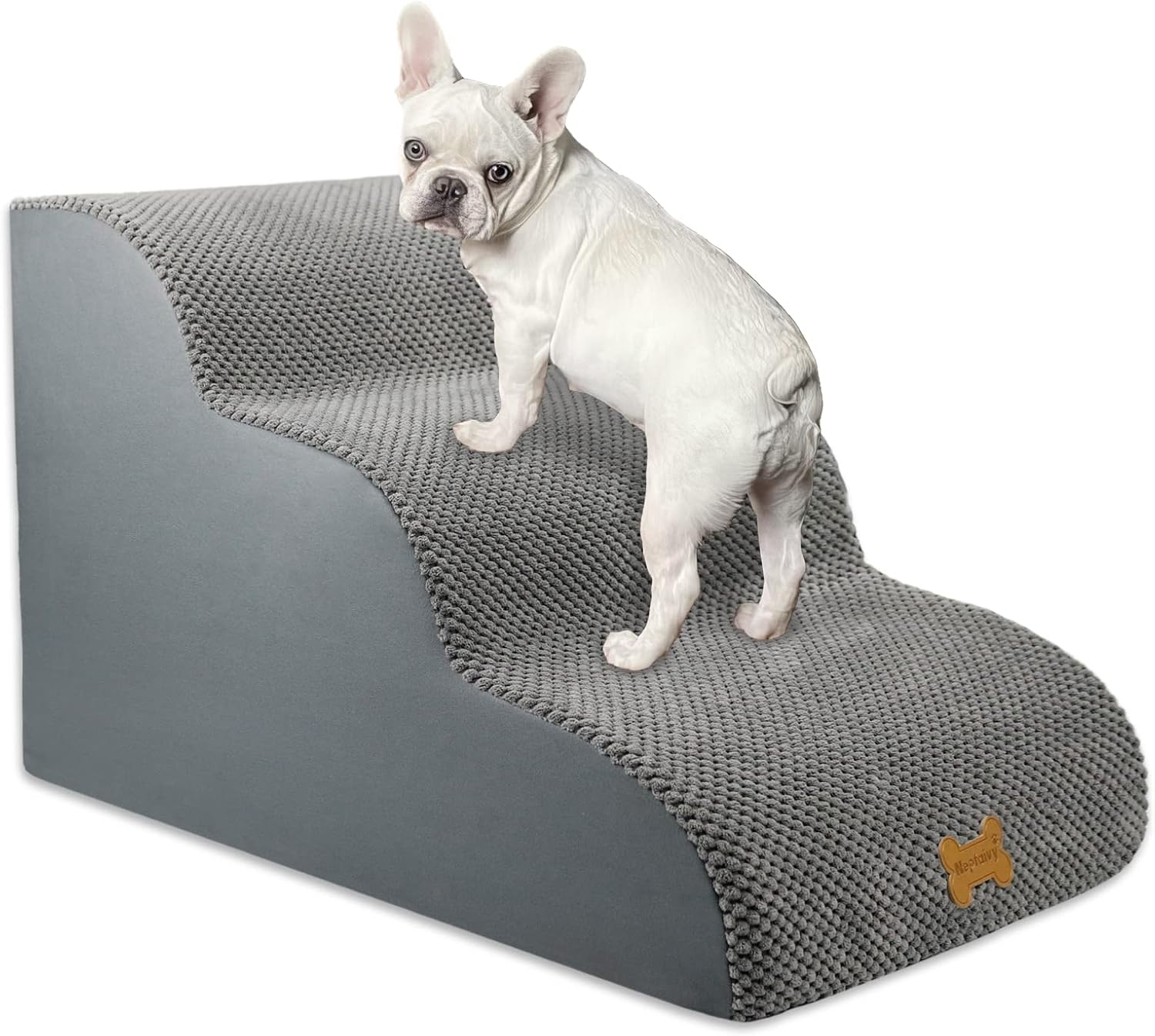 Nepfaivy Dog Steps Stairs for Bed - Non-Slip Pet Stairs for Small Dogs and Cats,...