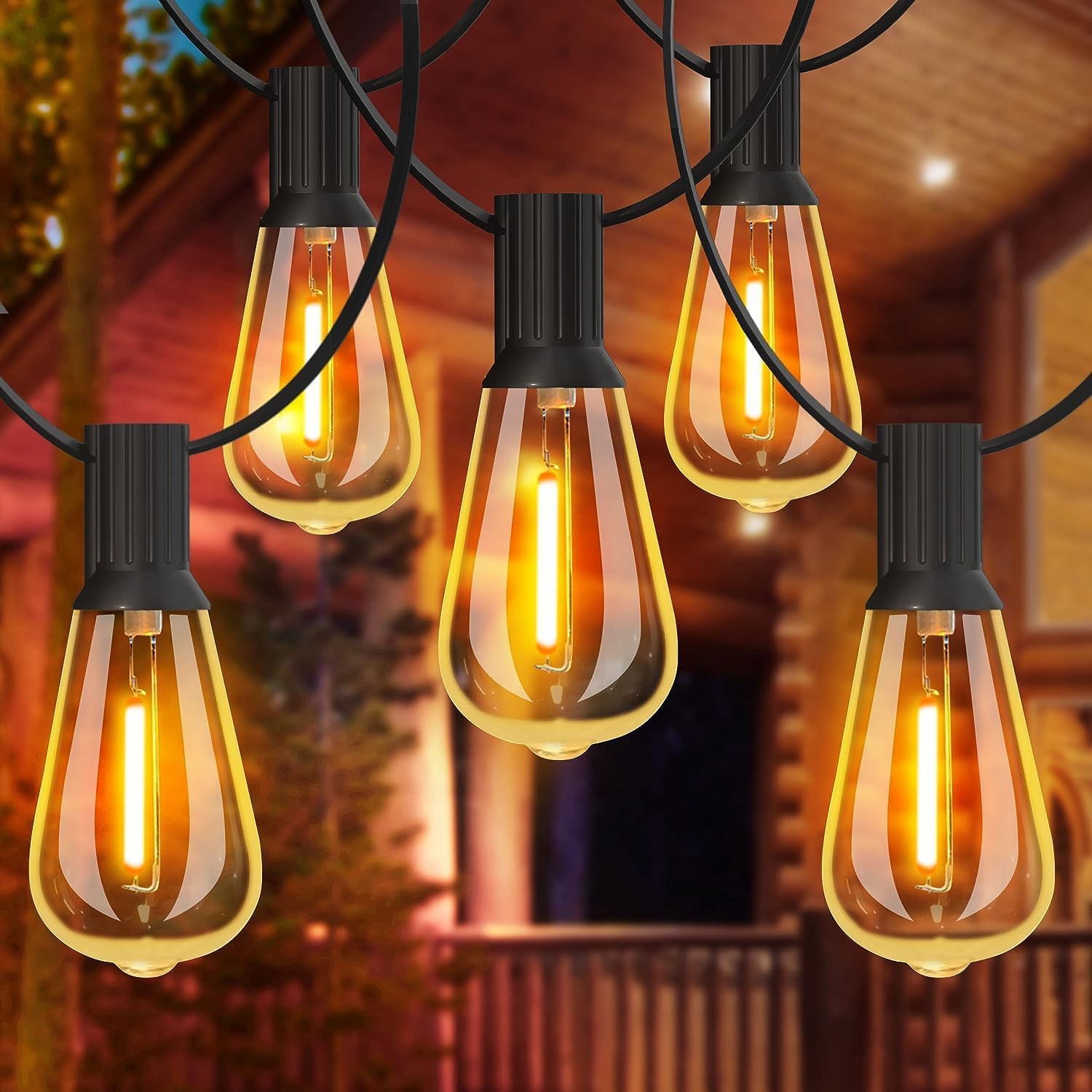 GLUROO 120FT Festoon Lights Outdoor, Garden Patio String Lights Mains Powered, 2...