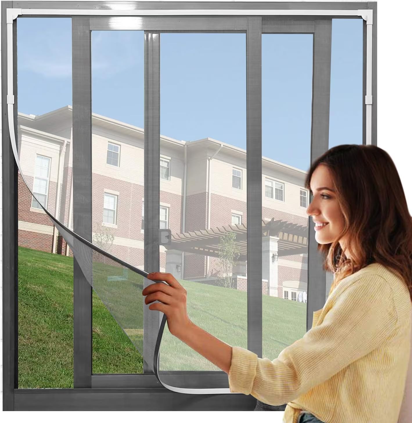 UtauHom Adjustable DIY Magnetic Fly Screen Window Max 120 x 110cm-Fits Any Small...