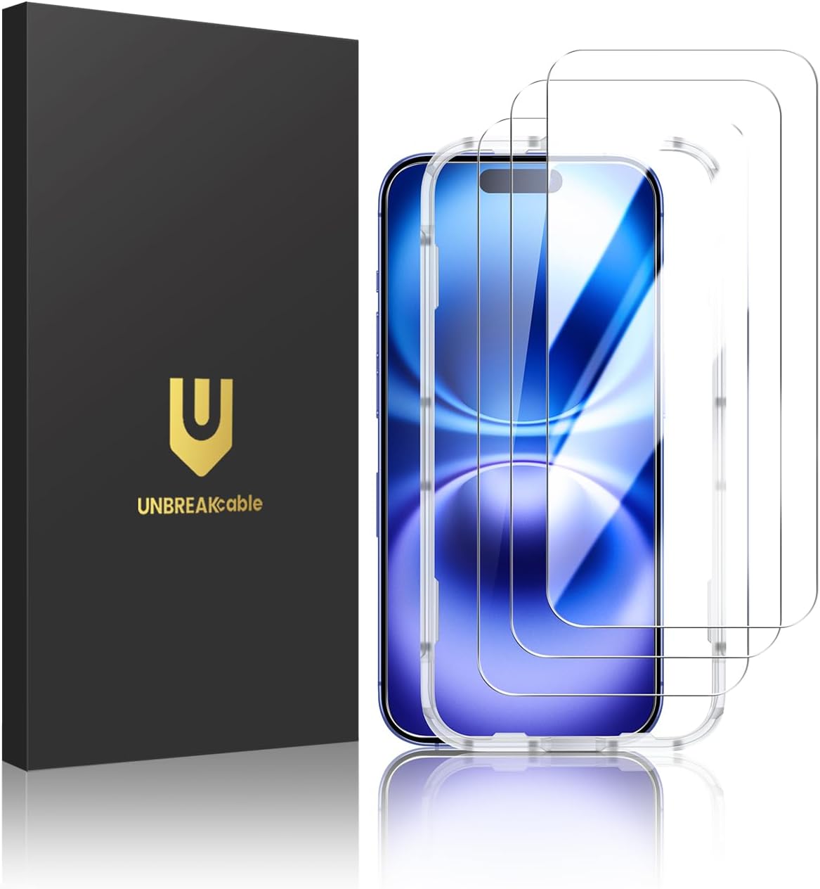 Ultimate UNBREAKcable 3-Pack Screen Protector, Premium Double Shatterproof Tempe...