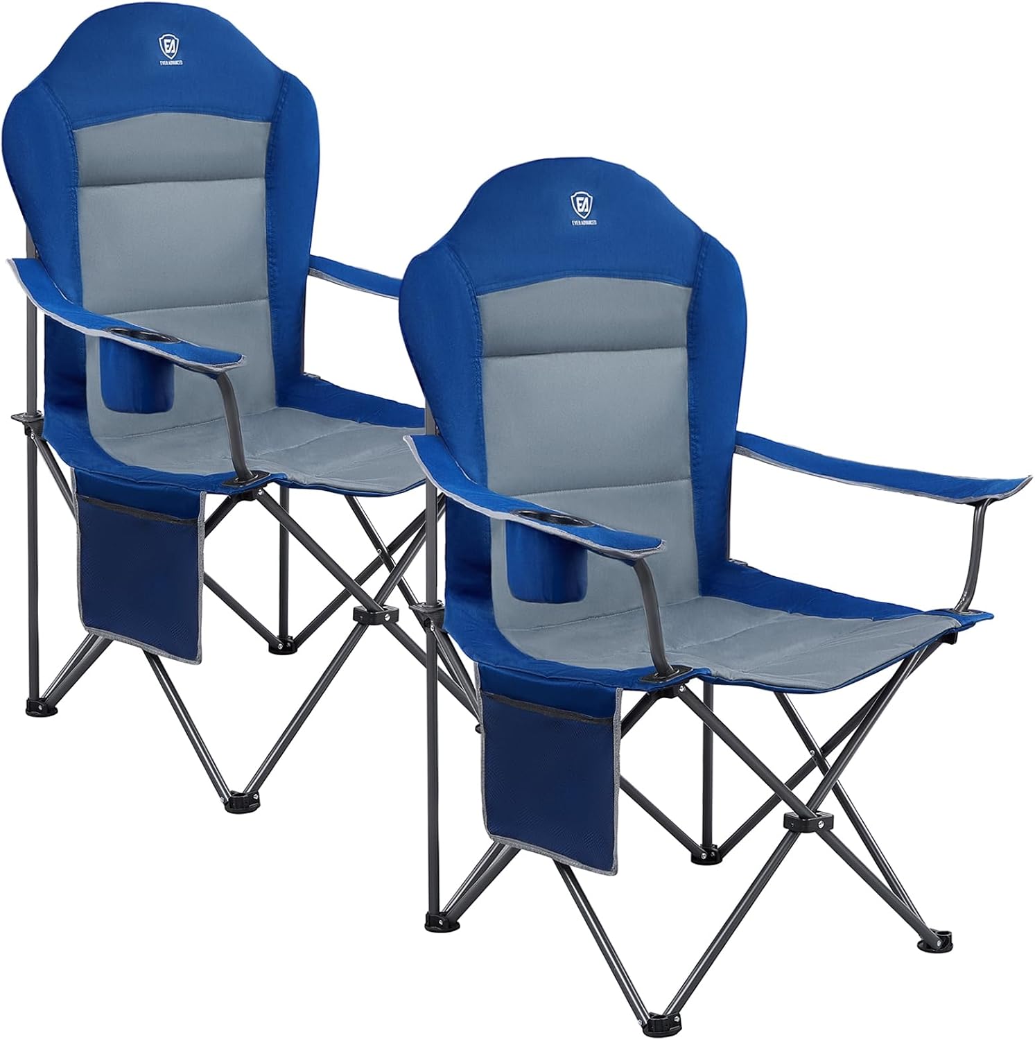 EVER ADVANCED Camping Chairs for Adults Heavy Duty Folding Chair Up to 160kg Ove...