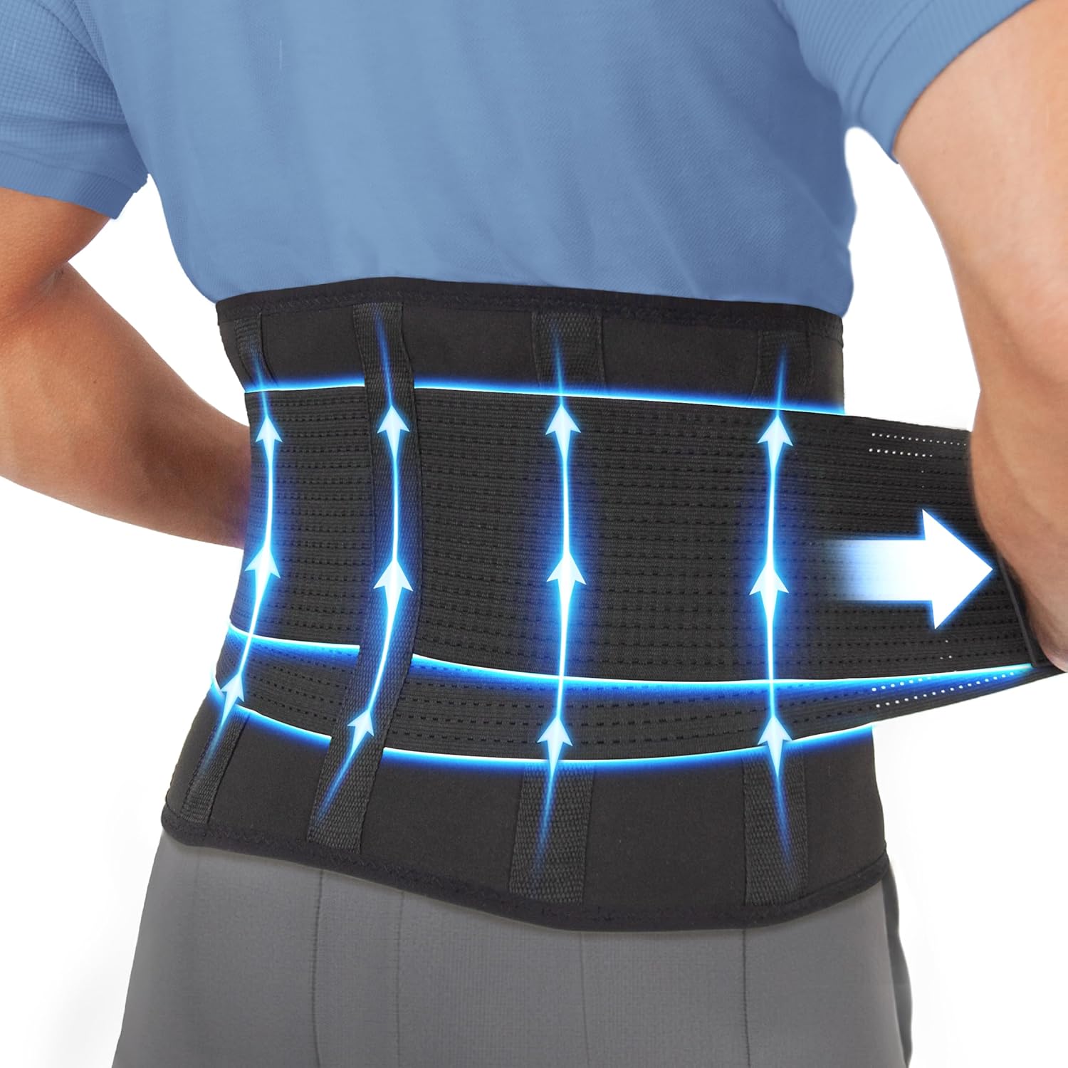 Clever Yellow Premium Back Support Belt, Back Brace, Lumbar Support Belt, Lower...