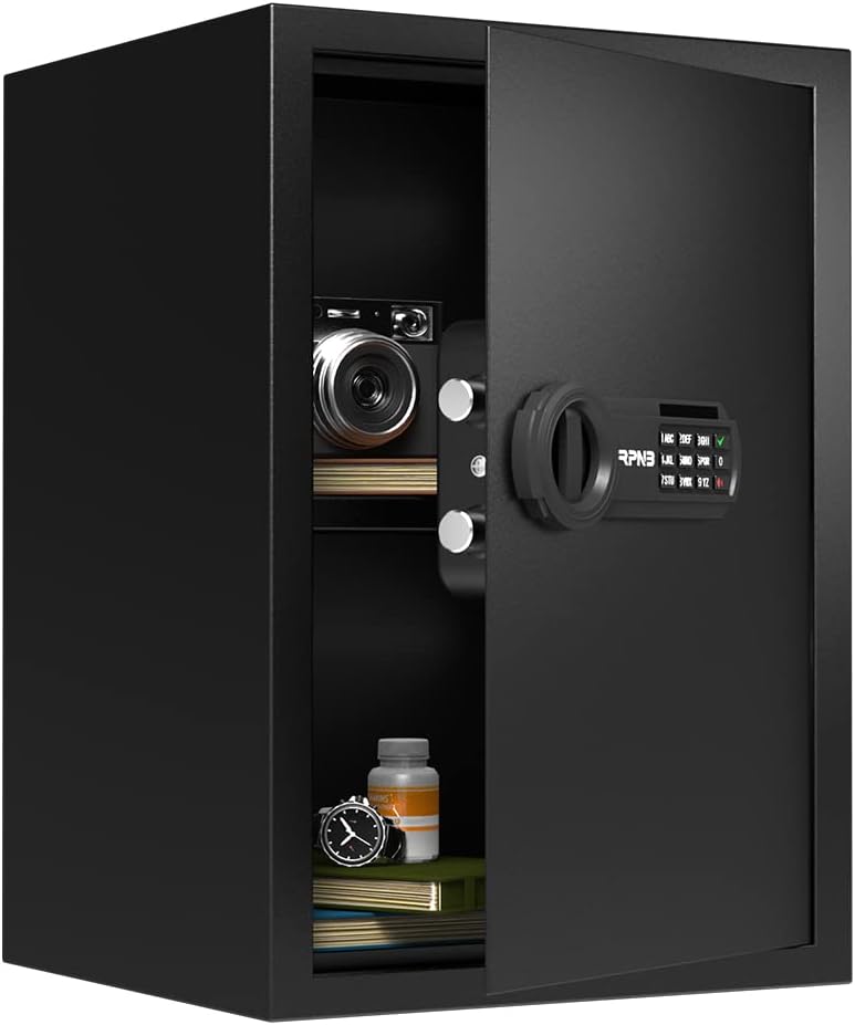 RPNB Deluxe Safe and Lock Box, Electronic Money Box, Alloy Steel, Digital Keypad...