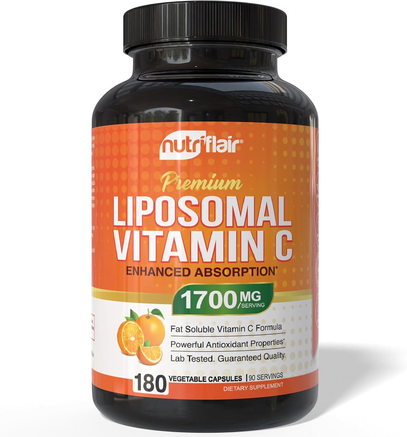NutriFlair Liposomal Vitamin C 1700mg, 180 Capsules - High Absorption, Fat Solub...