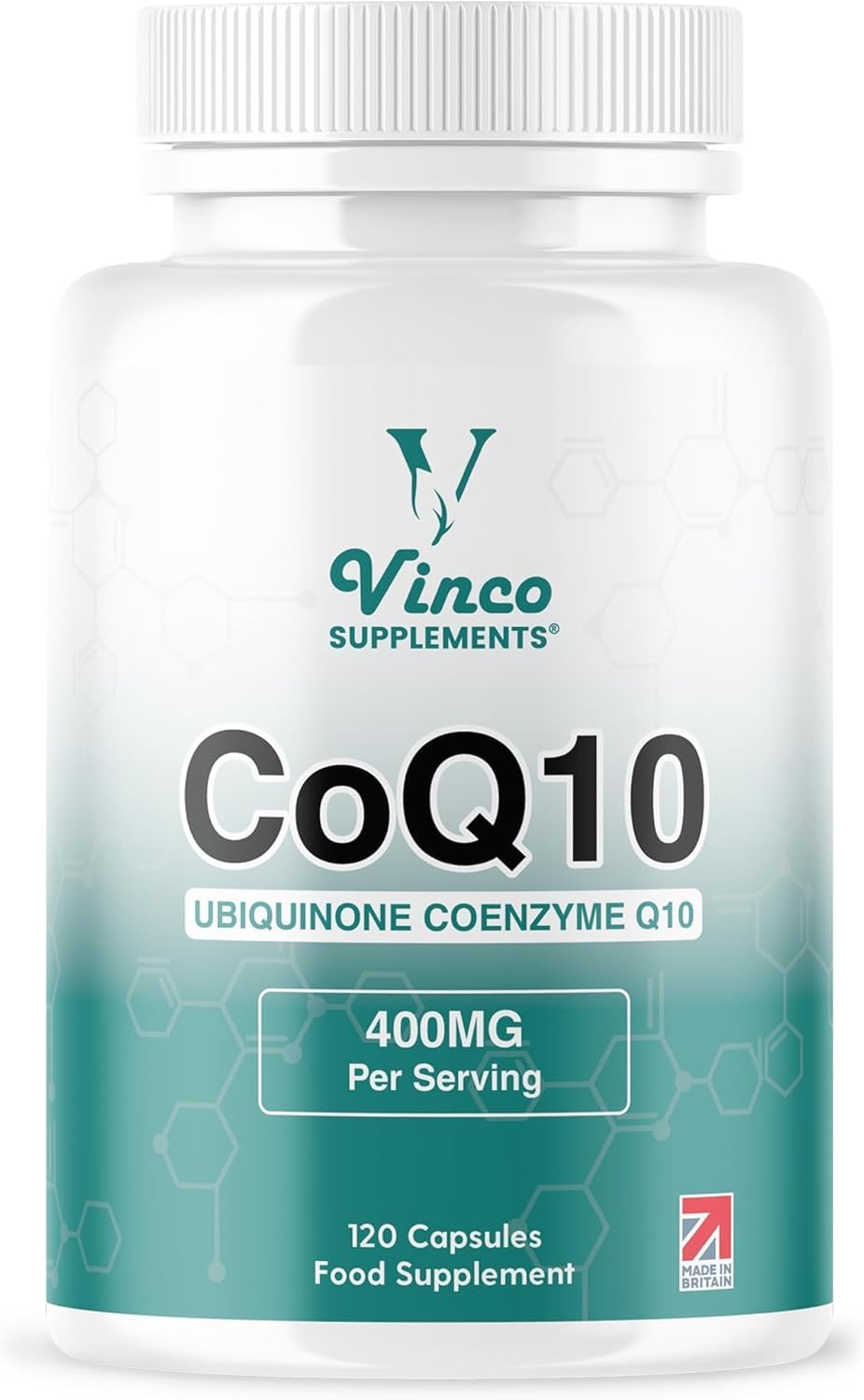 Vinco CoQ10 400mg - 120 High Strength Ubiquinone Coenzyme Q10 Capsules - Antioxi...