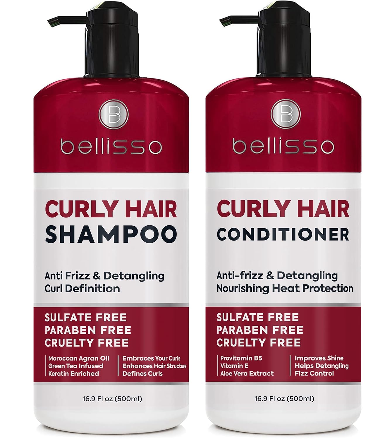 High-Quality Curly Hair Shampoo and Conditioner Set, Premium Grooming Products f...