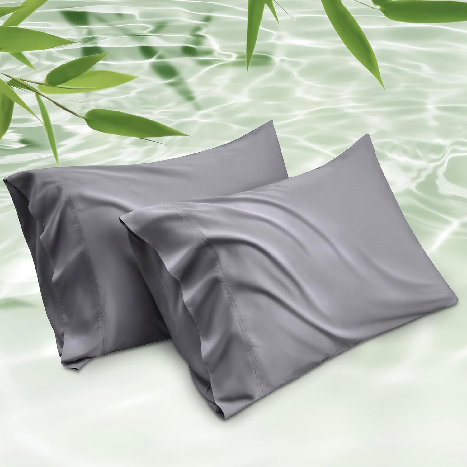 Bedsure Cooling Pillow Cases Queen Size Set of 2, Rayon Derived from Bamboo Cool...