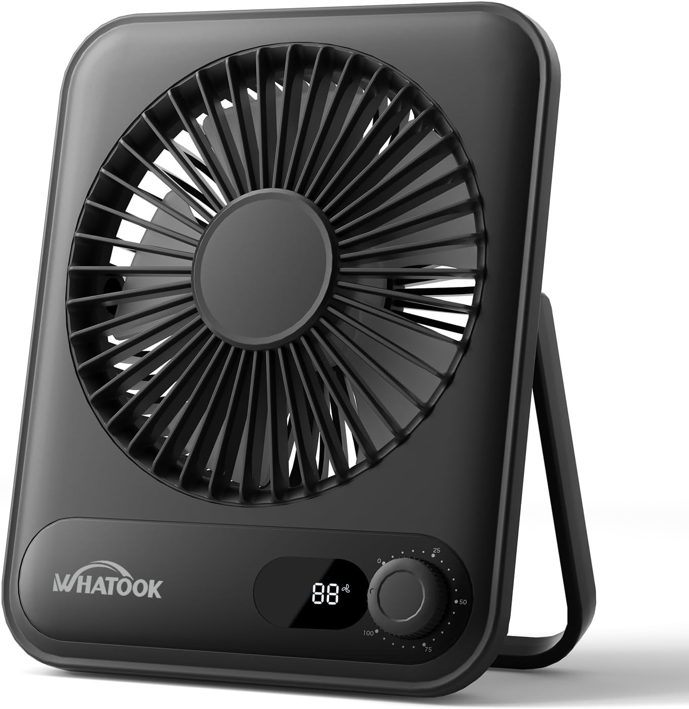 WHATOOK Desk Fan USB: 5000mAh Ultra Quiet 100 Speeds Mini Personal Fans with 24H...