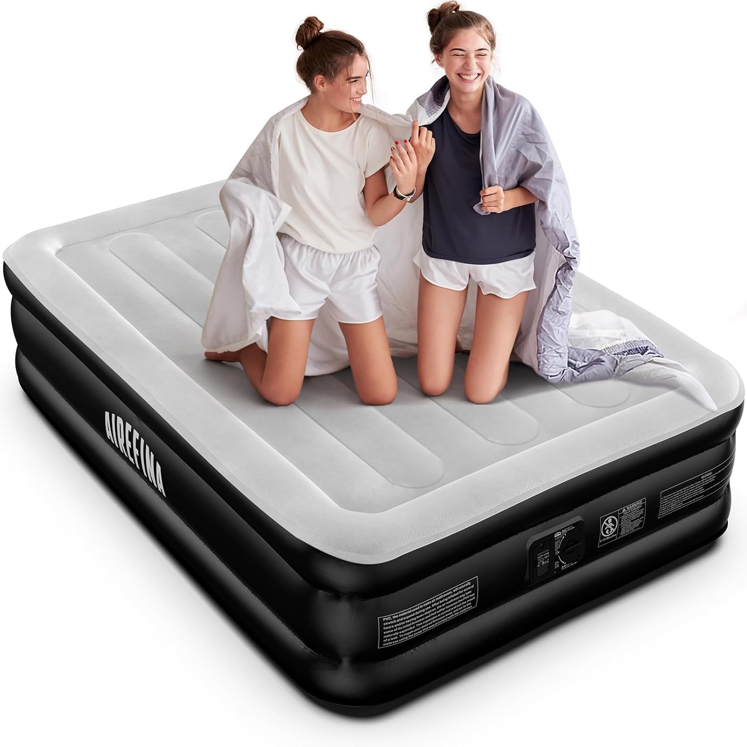 Airefina Inflatable Mattress, Double Airbed with Built-in Electric Pump, Blow Up...