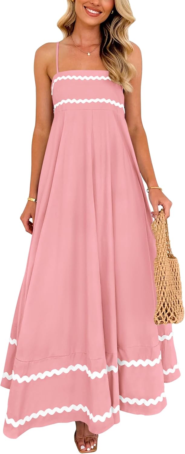 PRETTYGARDEN Women's Summer Dress, Unique Flowy Maxi Dress for 2025, Special Cas...