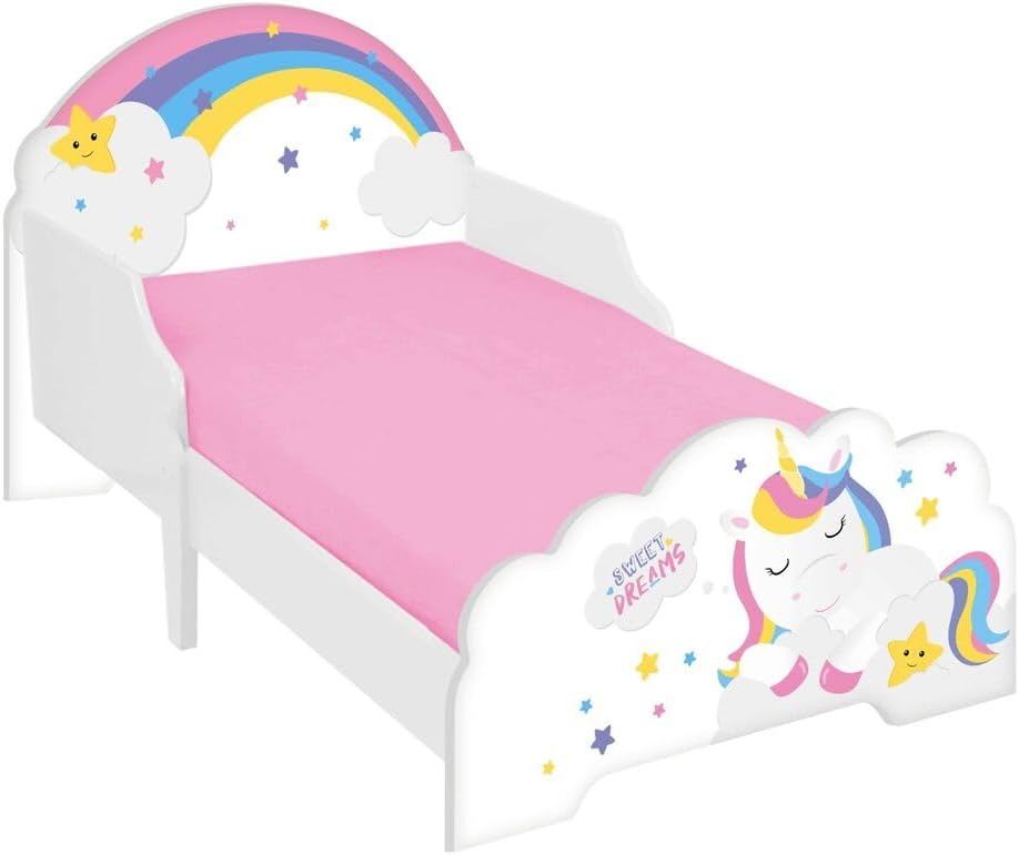URBNLIVING Wooden Toddler Infant Child Kids Bed with Protector Safety Guard (Uni...