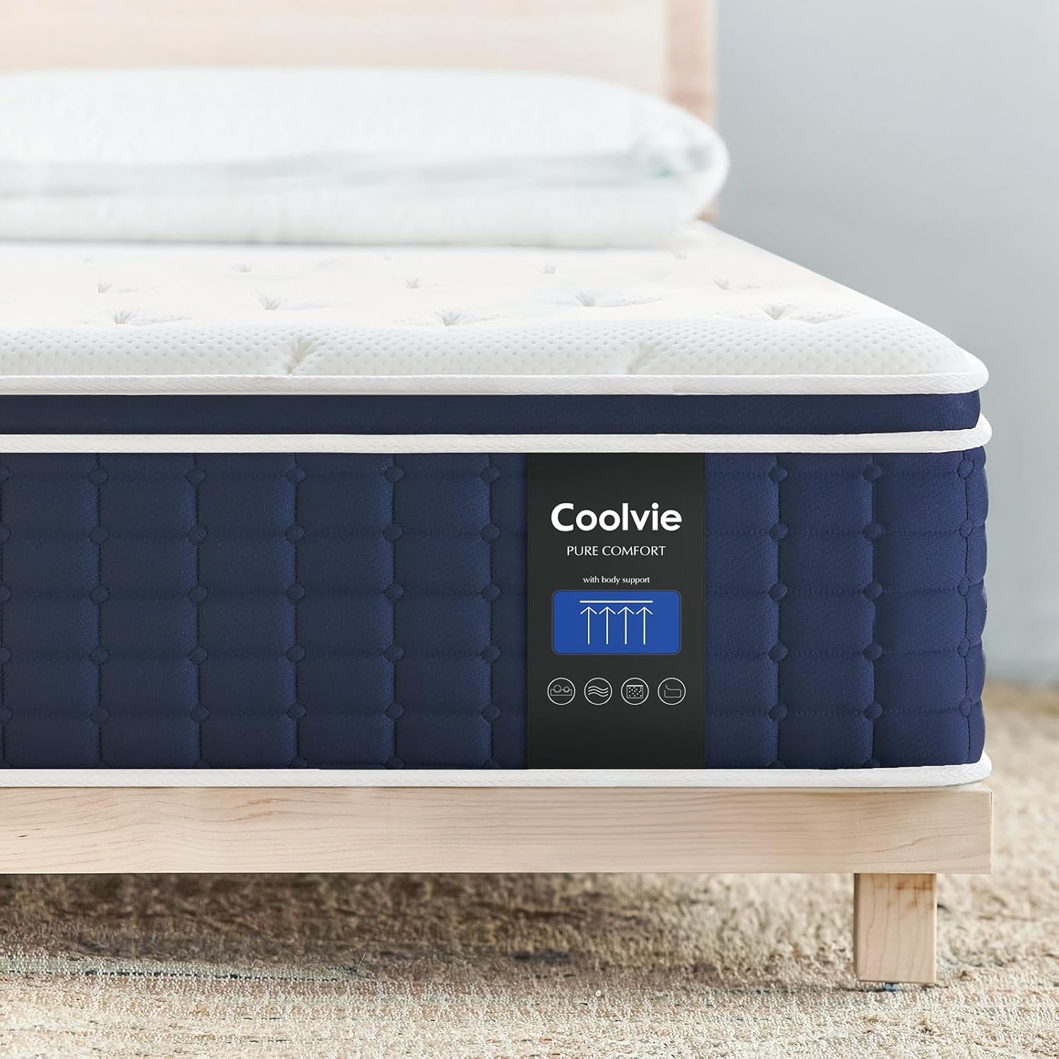 Coolvie King Mattress, Special Medium Plush Gel Memory Foam Mattress Hybrid, Inn...