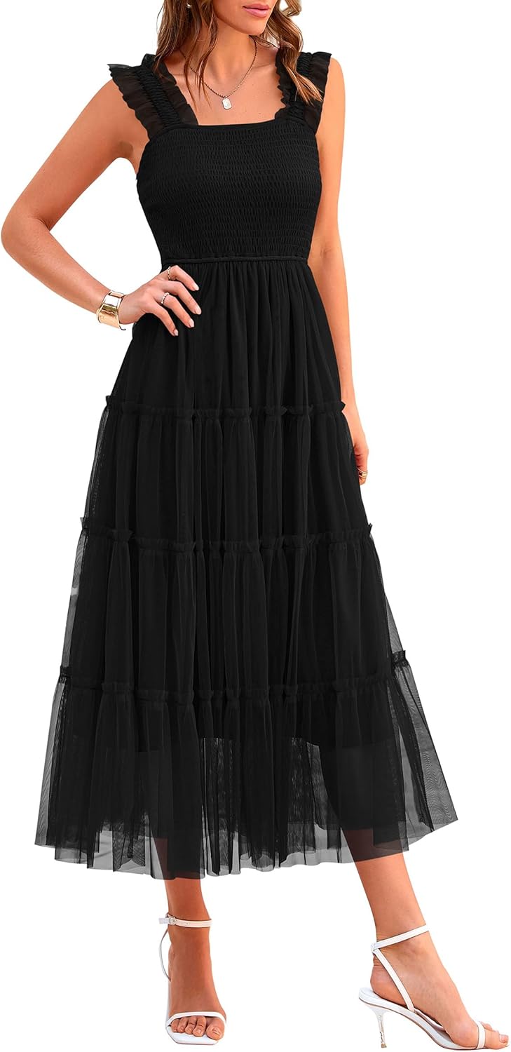 Chic PRETTYGARDEN Tulle Midi Dress, Special Women's Summer Dress with Sleeveless...