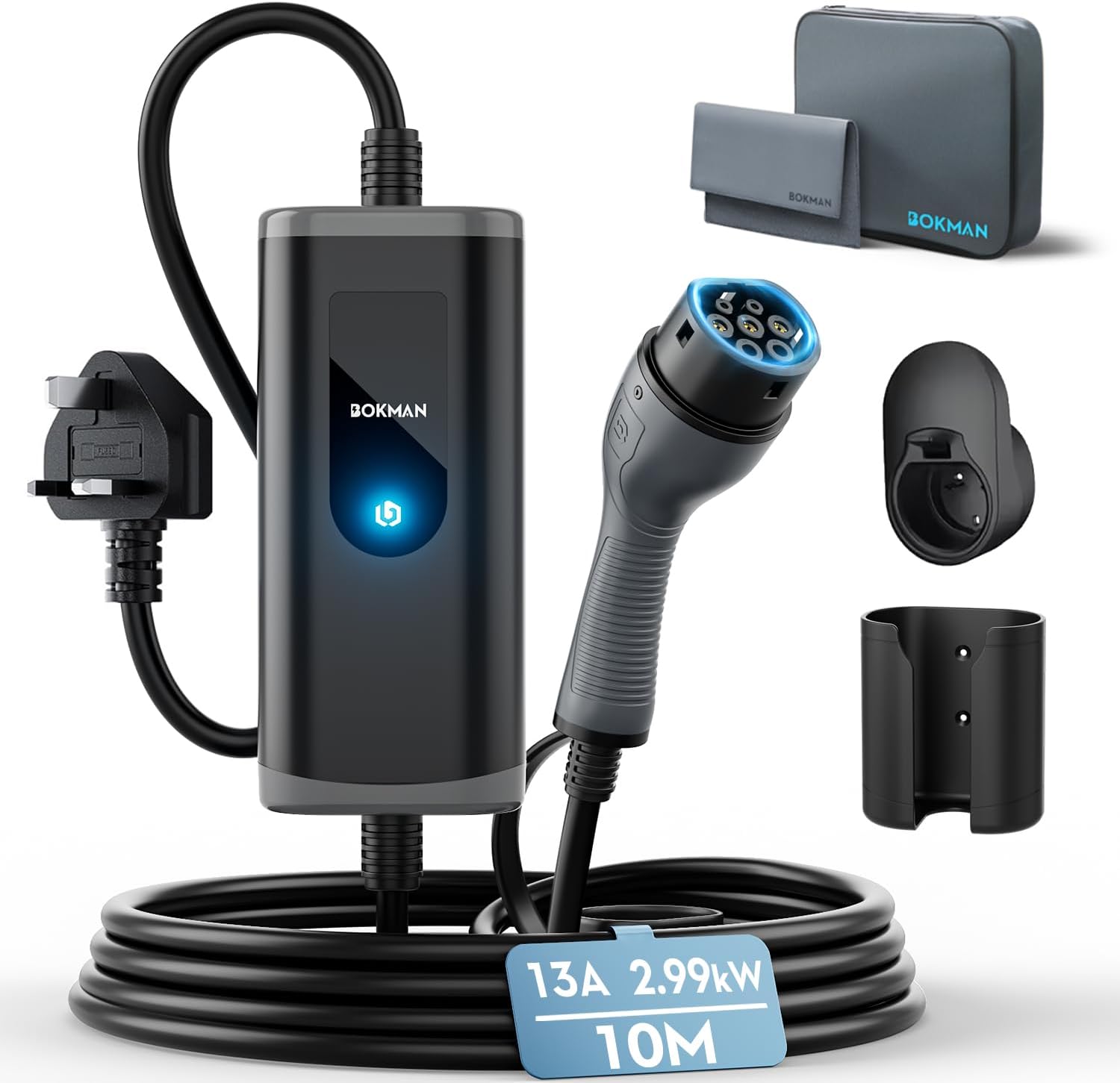 Innovative bokman EV Charger, High-Quality Electric Car Charger with Type 2 to 3...