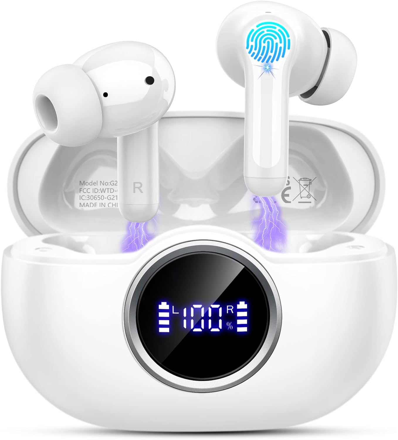 Rinsmola Wireless Earbuds, Bluetooth 5.4 Ear Buds 2025 New Wireless Headphones w...