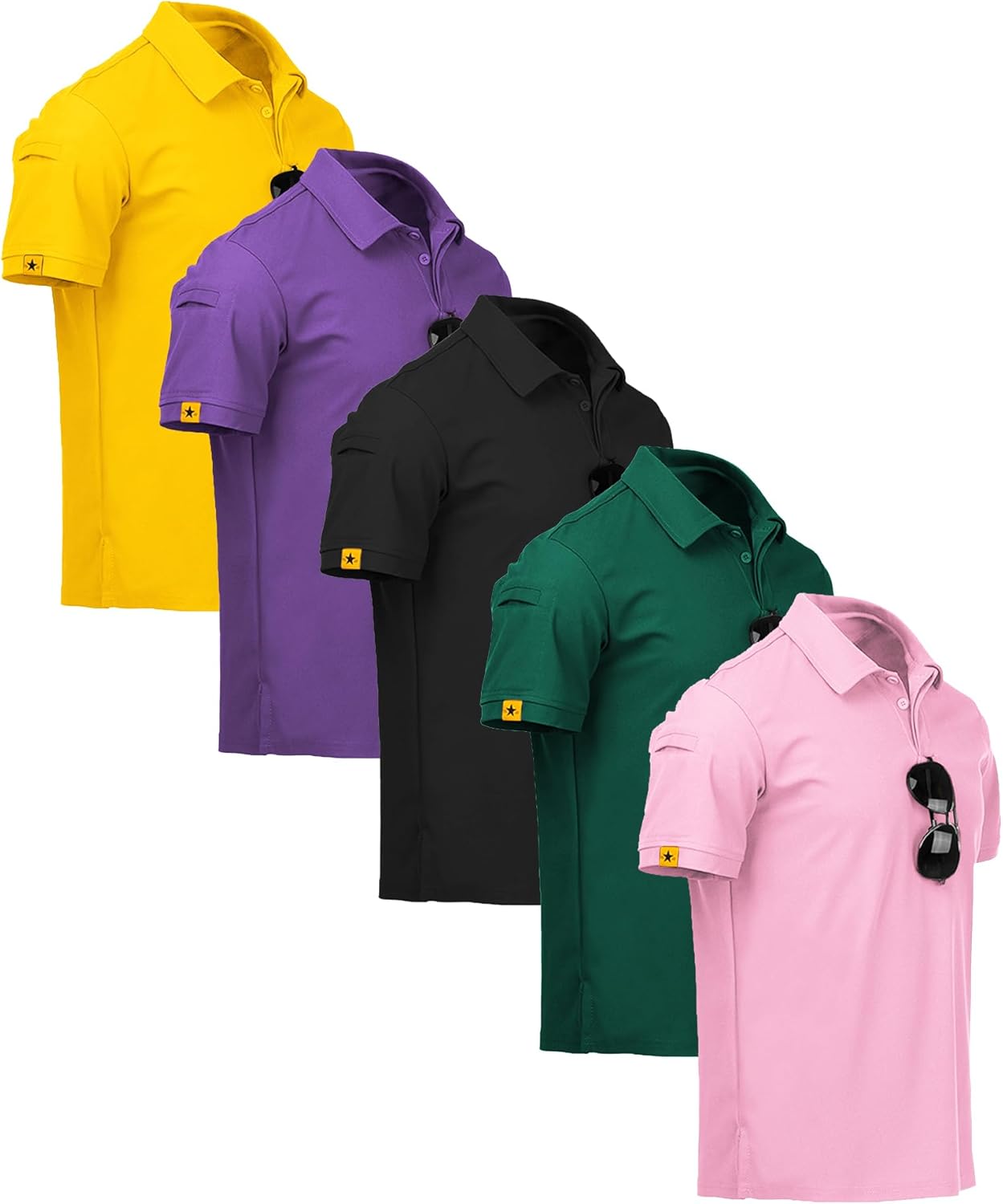 Unique ZITY Mens Polo Shirt Pack, Premium Sports T-Shirt with Moisture-Wicking f...