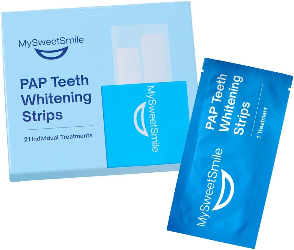 MySweetSmile Pap Teeth Whitening Strips - Enamel-Safe, Sensitivity-Free Formula...