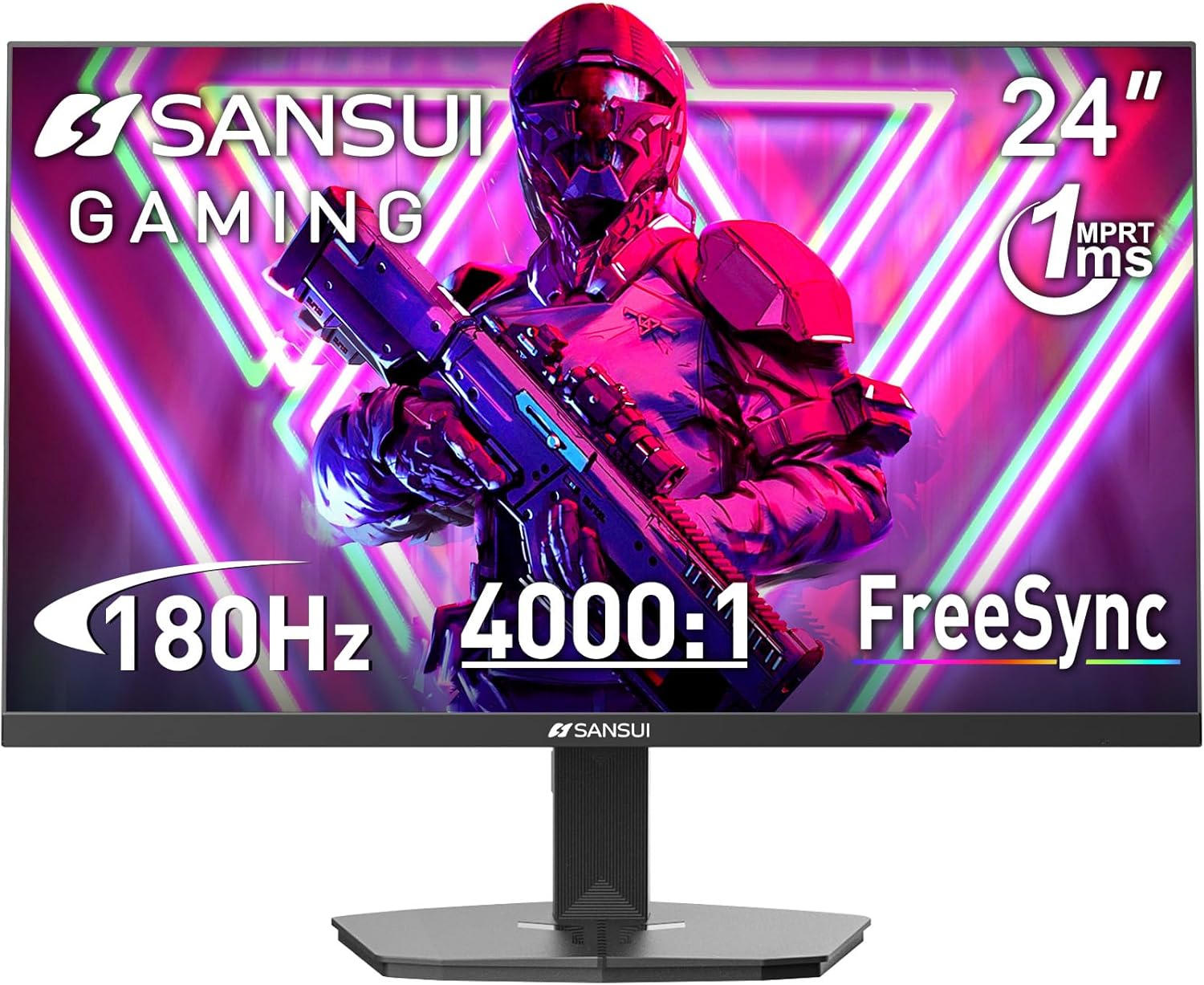 SANSUI 24 Inch Gaming Monitor 180Hz 1Ms FreeSync HDR 110% sRGB FHD 1080P Compute...