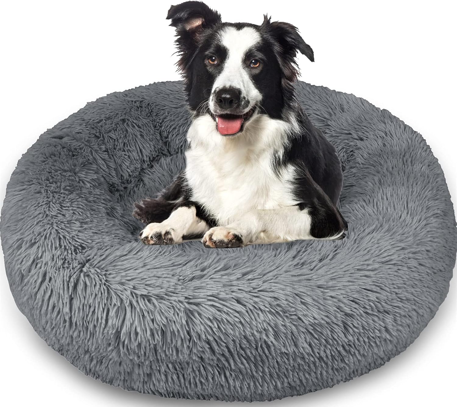 Enjamoy Plush Donut Dog Bed, Special Soft and Fluffy Cuddler Pet Cushion for Com...