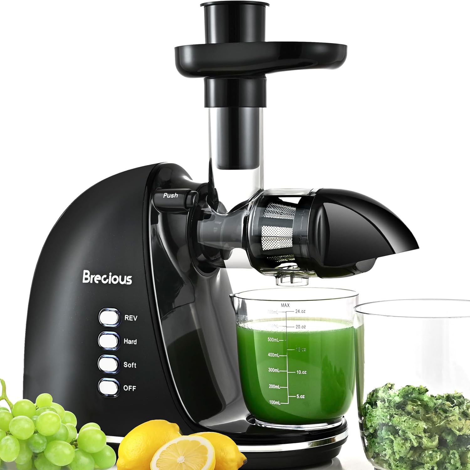 Slow Masticating Juicer,Brecious Cold Press Juicers with 2 Speed Modes & Quiet M...