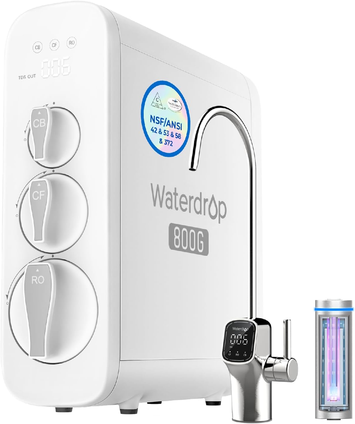 Waterdrop G3P800 Reverse Osmosis System, 800 GPD Fast Flow, NSF/ANSI 42 & 53 & 5...