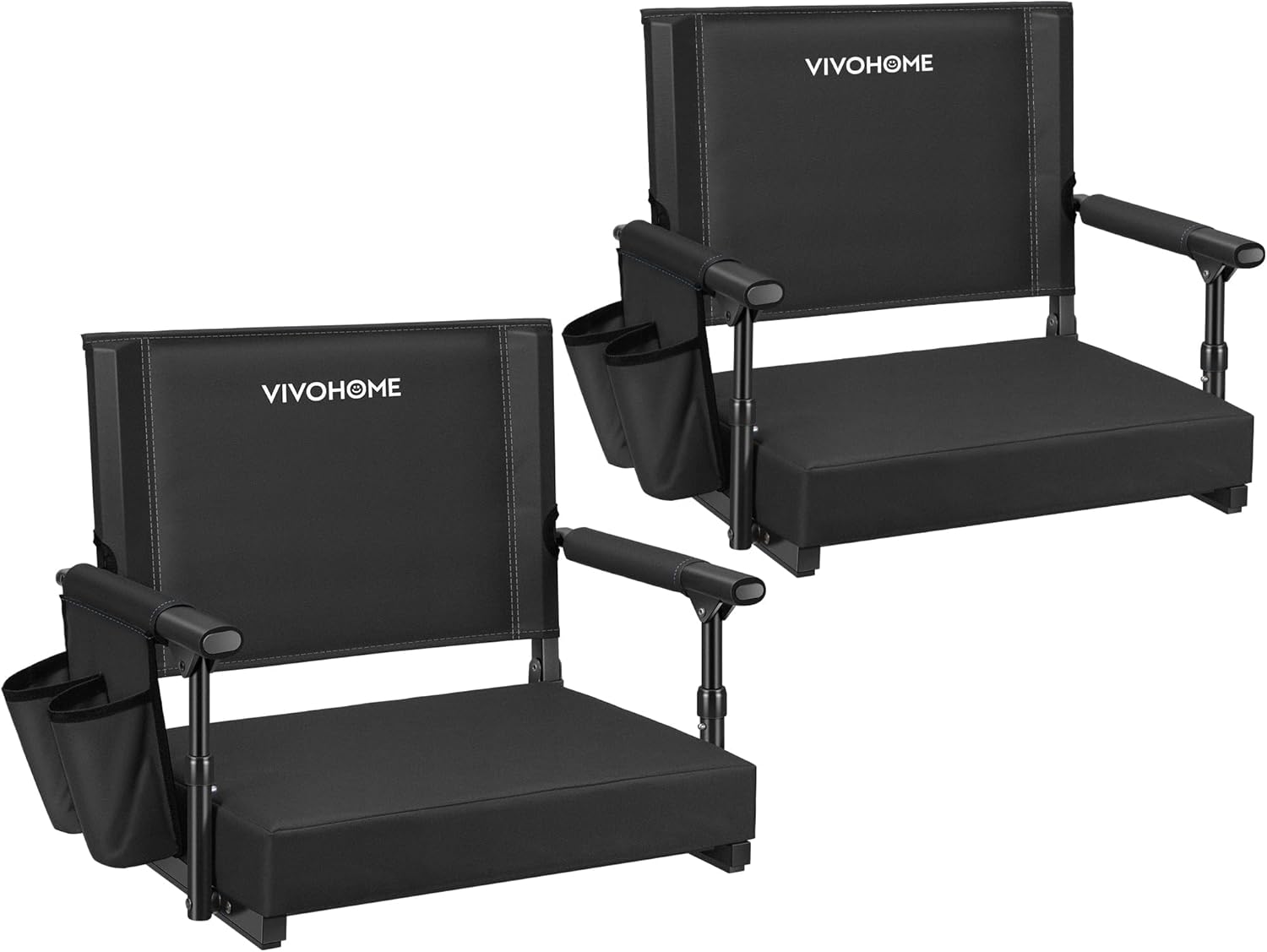VIVOHOME Stadium Seats with Back Support and Cushion, 2 Pack Portable Bleacher C...