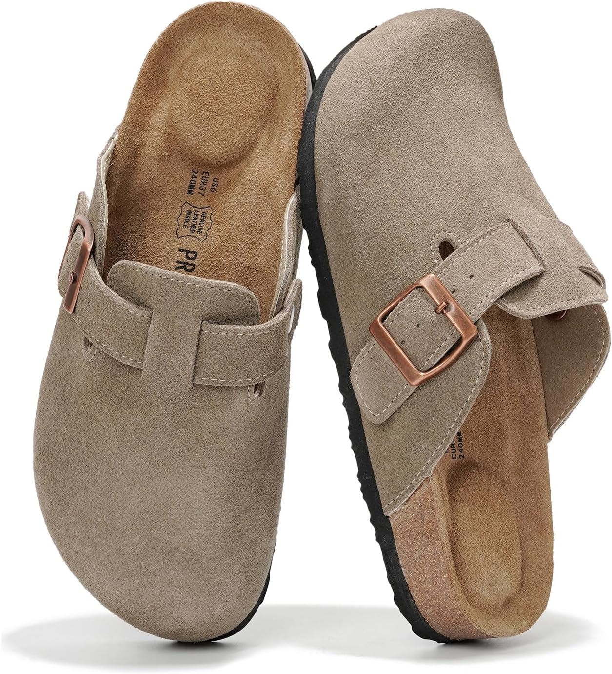 Project Cloud Leather Clogs, Genuine Footbed Slippers for Women with Memory Foam...
