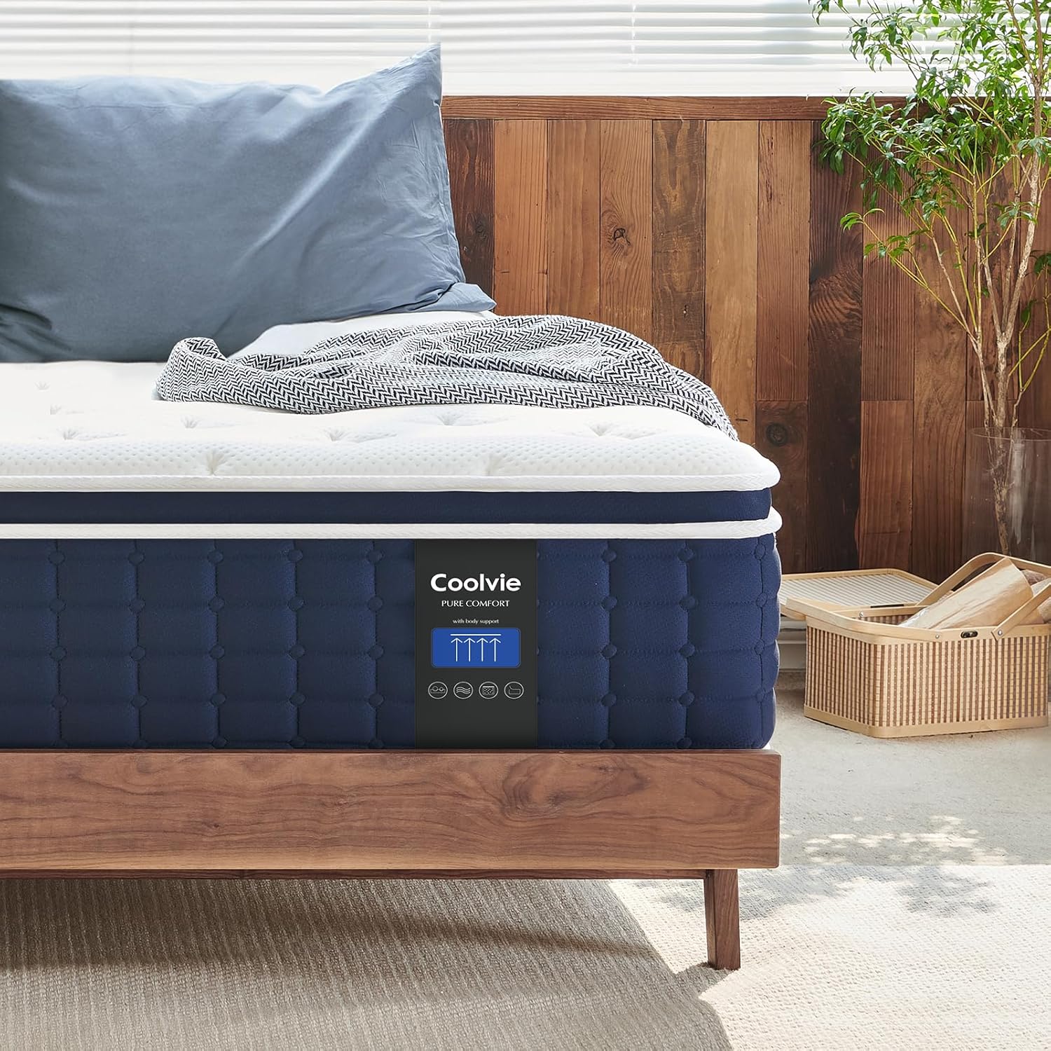 Coolvie Twin XL Mattress 12 Inch, Medium Firm XL Twin Mattress in a Box, Hybrid...