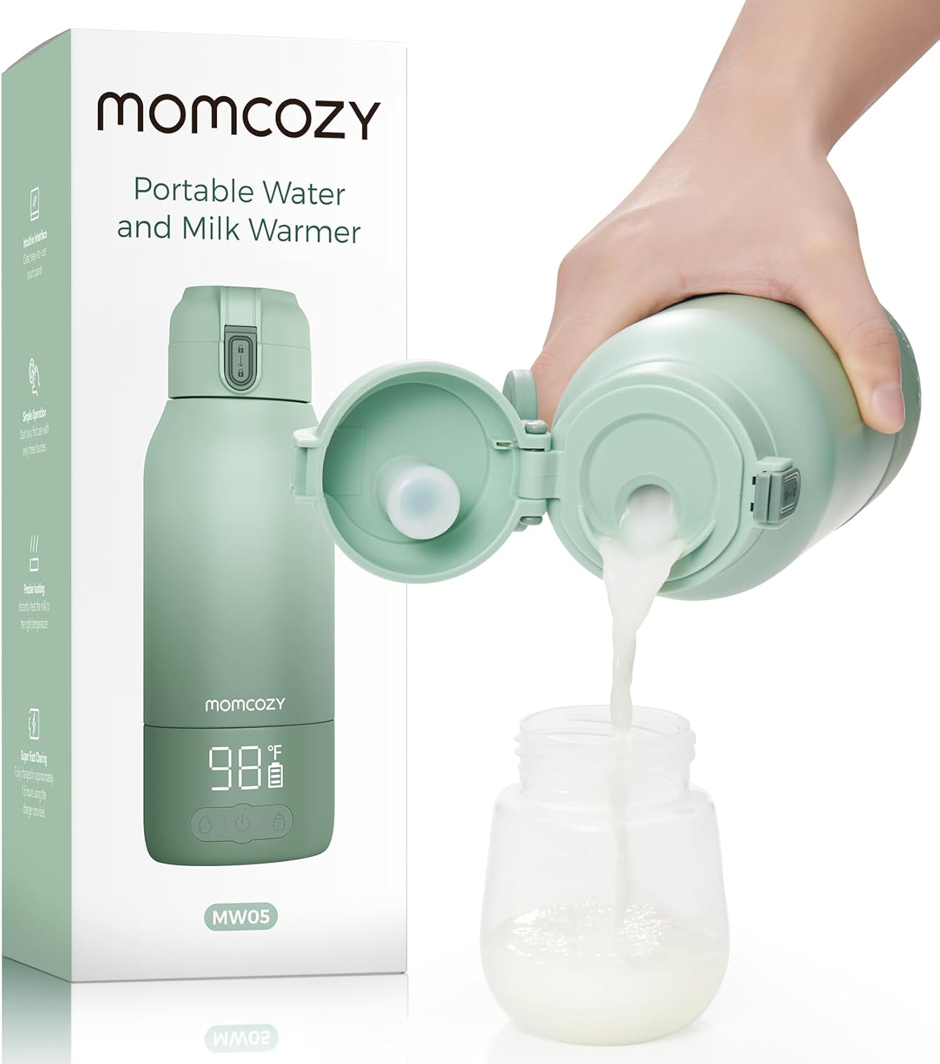 Momcozy Portable Milk Warmer, Innovative Milk Warmer for Travel, Special Fast He...