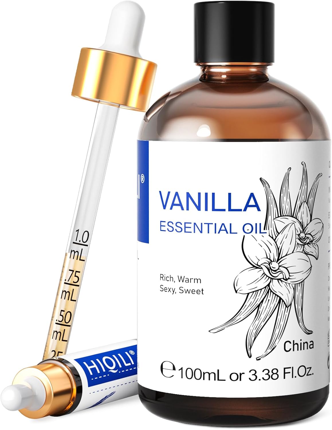 HIQILI Vanilla Essential Oil, Undiluted Natural Strong Fragrance Add in Skin Per...