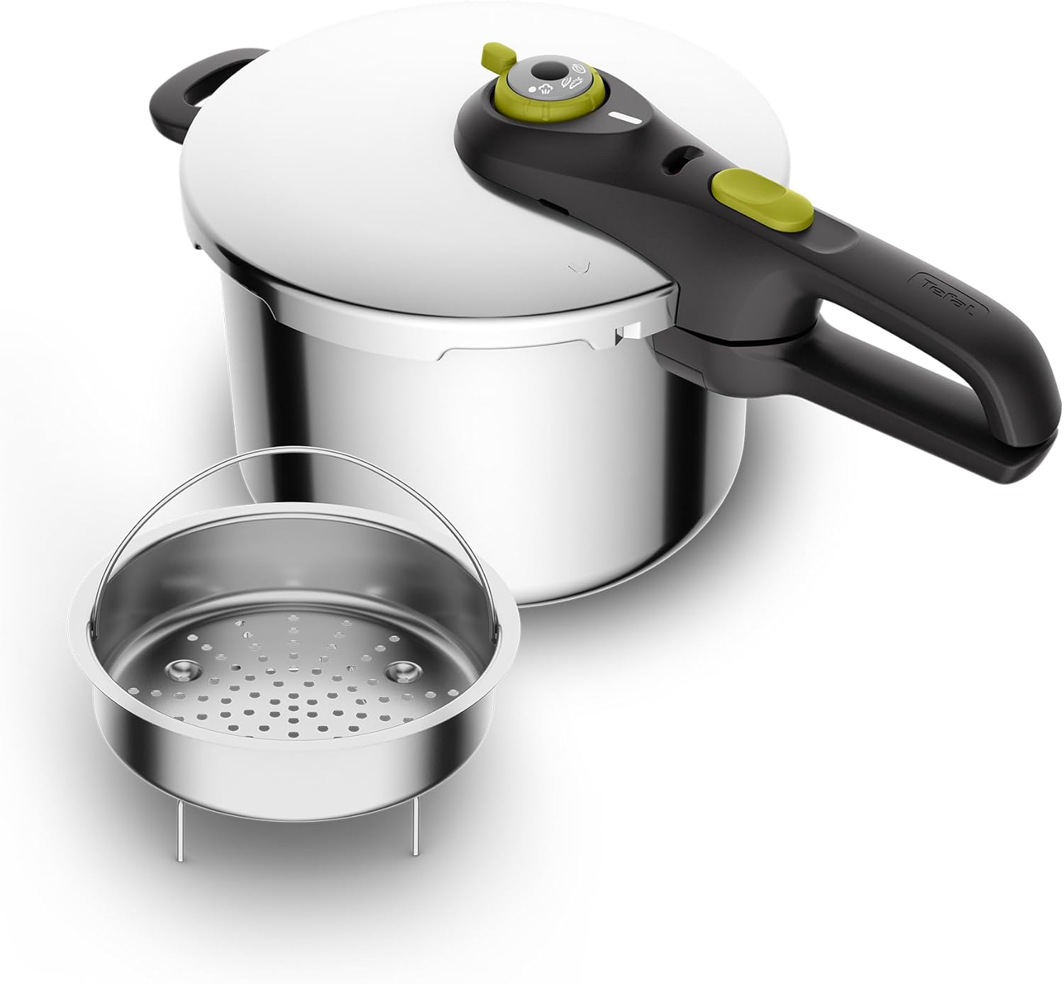 Tefal Secure 5 Neo Stainless Steel Pressure Cooker, 6L, Induction Compatible, Si...