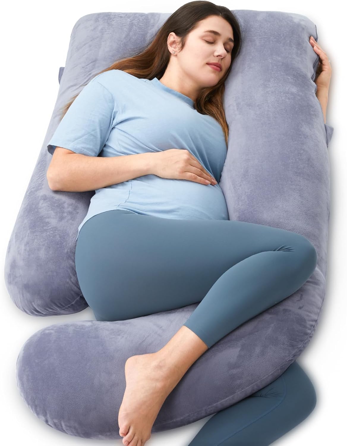 momcozy Pregnancy Pillows for Sleeping, U Shaped Full Body Maternity Pillow with...