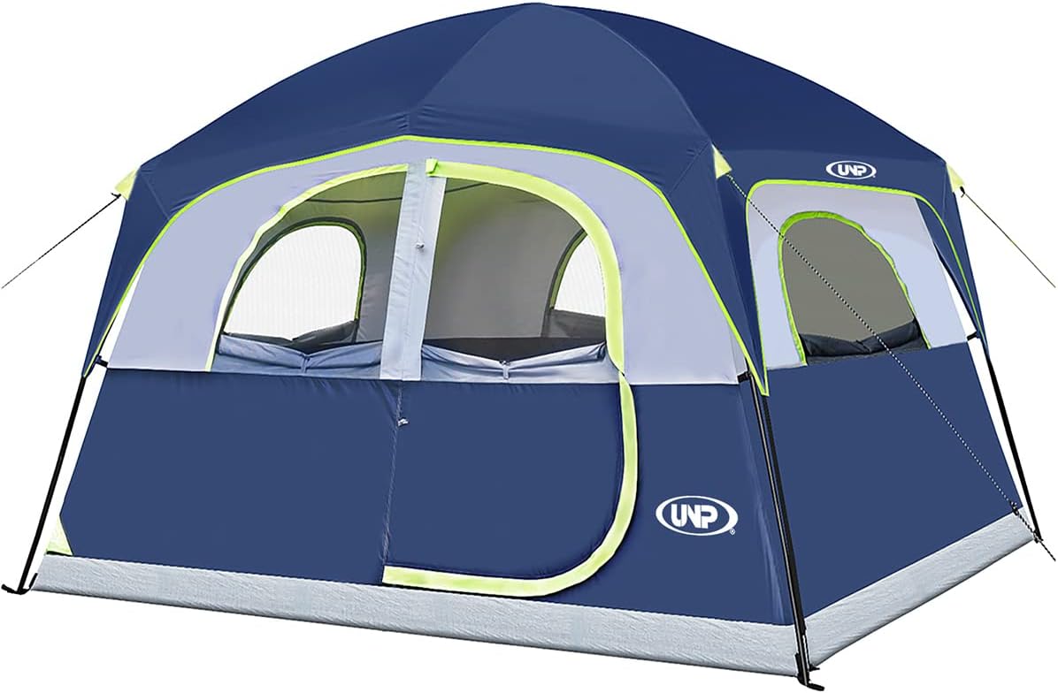 UNP Tents 6 Person Waterproof Windproof Easy Setup,Double Layer Family Camping T...