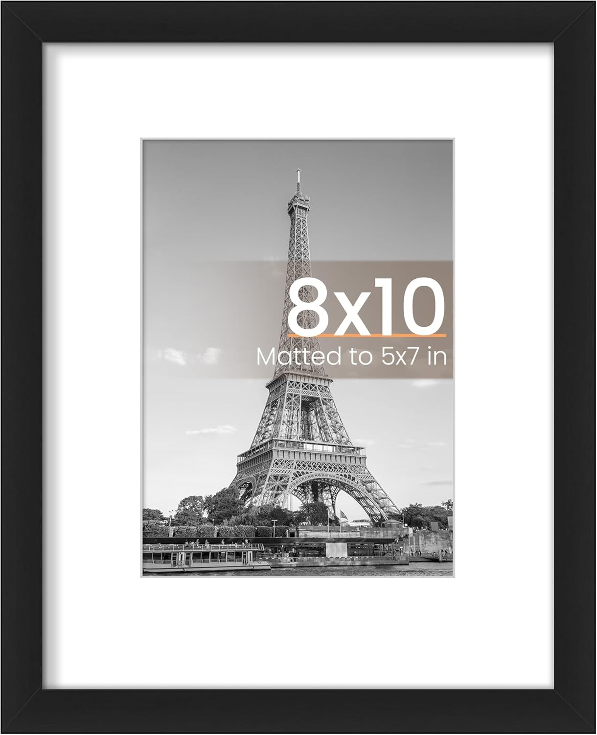 upsimples 8x10 Picture Frame, Display Pictures 5x7 with Mat or 8x10 Without Mat,...