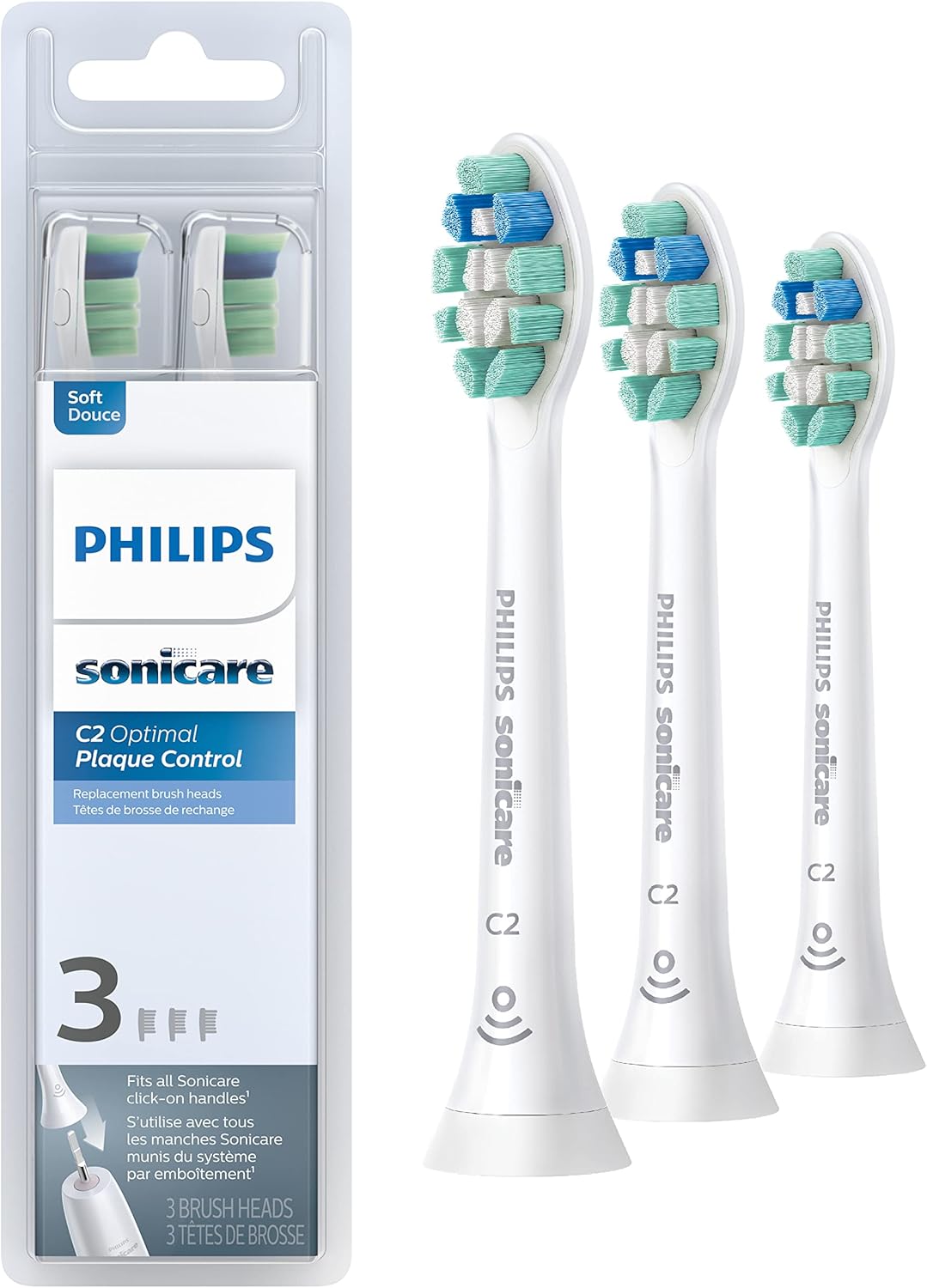 High-Quality Philips Sonicare C2 Plaque Control, Genuine Replacement Electric To...