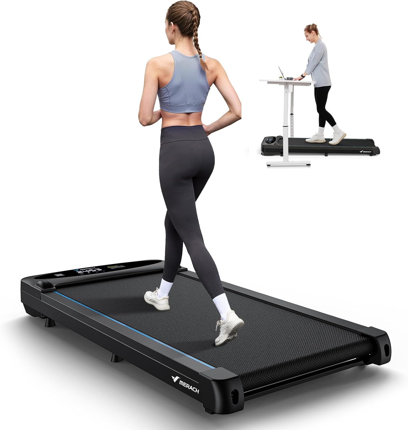 MERACH Walking Pad Treadmill for Home, Under Desk Treadmill, Walking Treadmills...