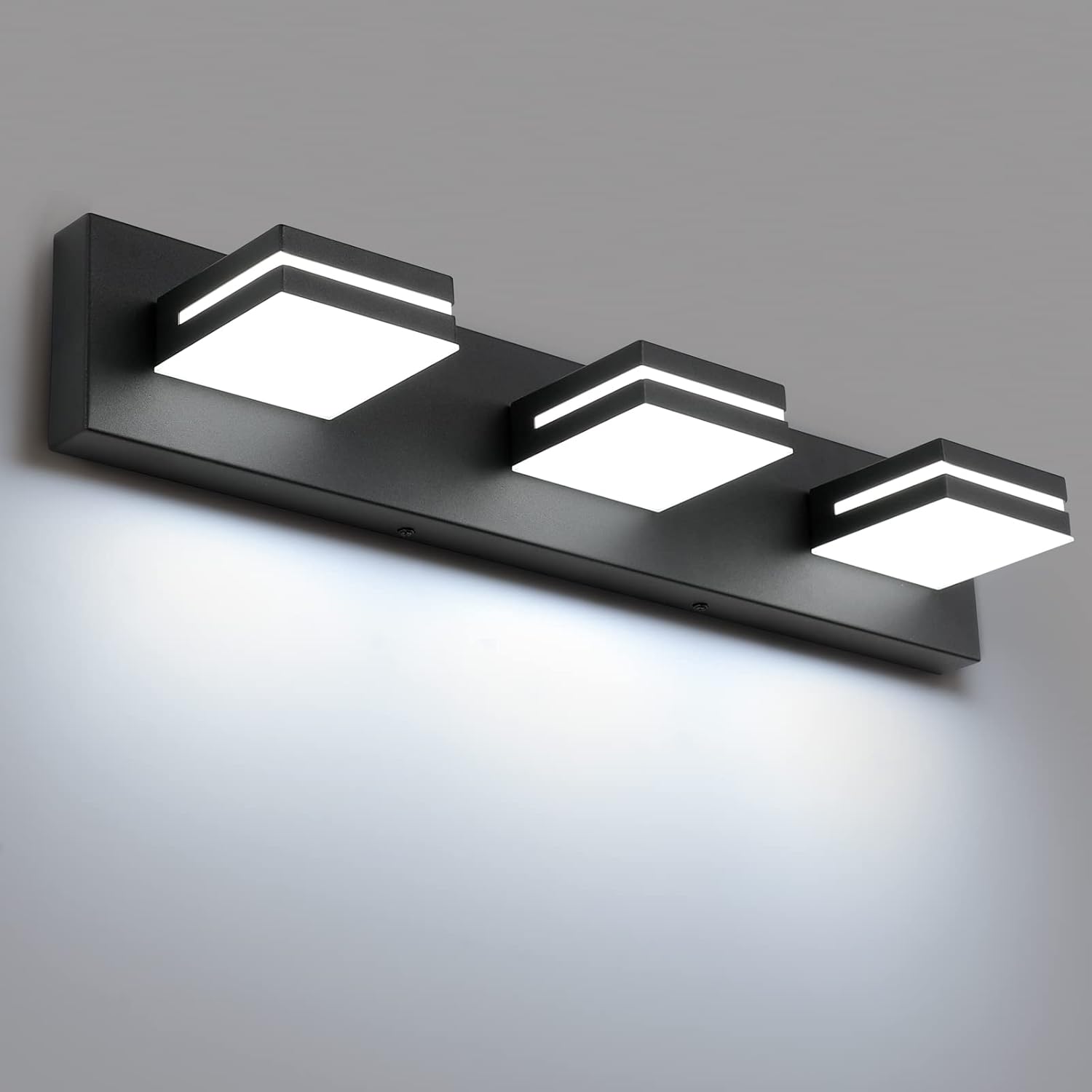 SineRise LED Modern Bathroom Vanity Light Fixtures (3-Light, 24-Inch), Matte Bla...