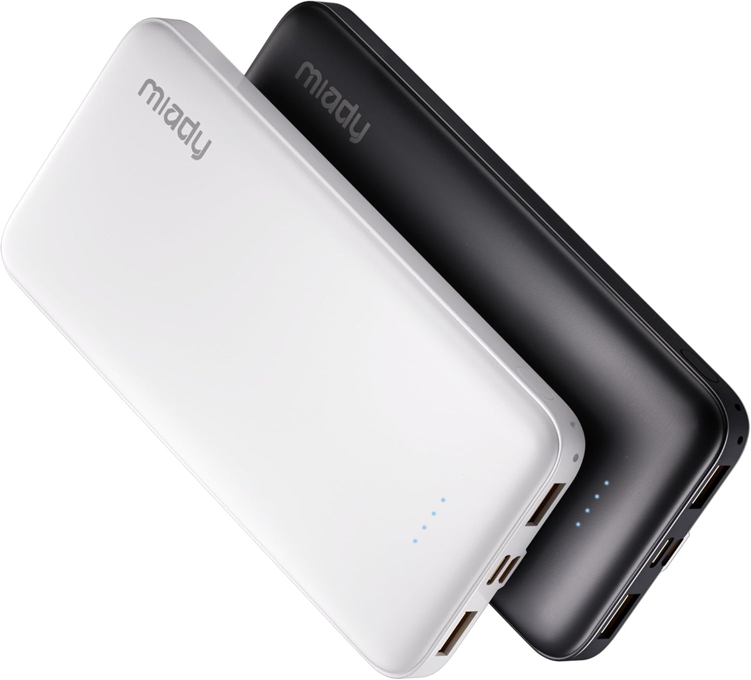 Miady 2-Pack 10000mAh Dual USB Portable Charger, USB-C Fast Charging Power Bank,...