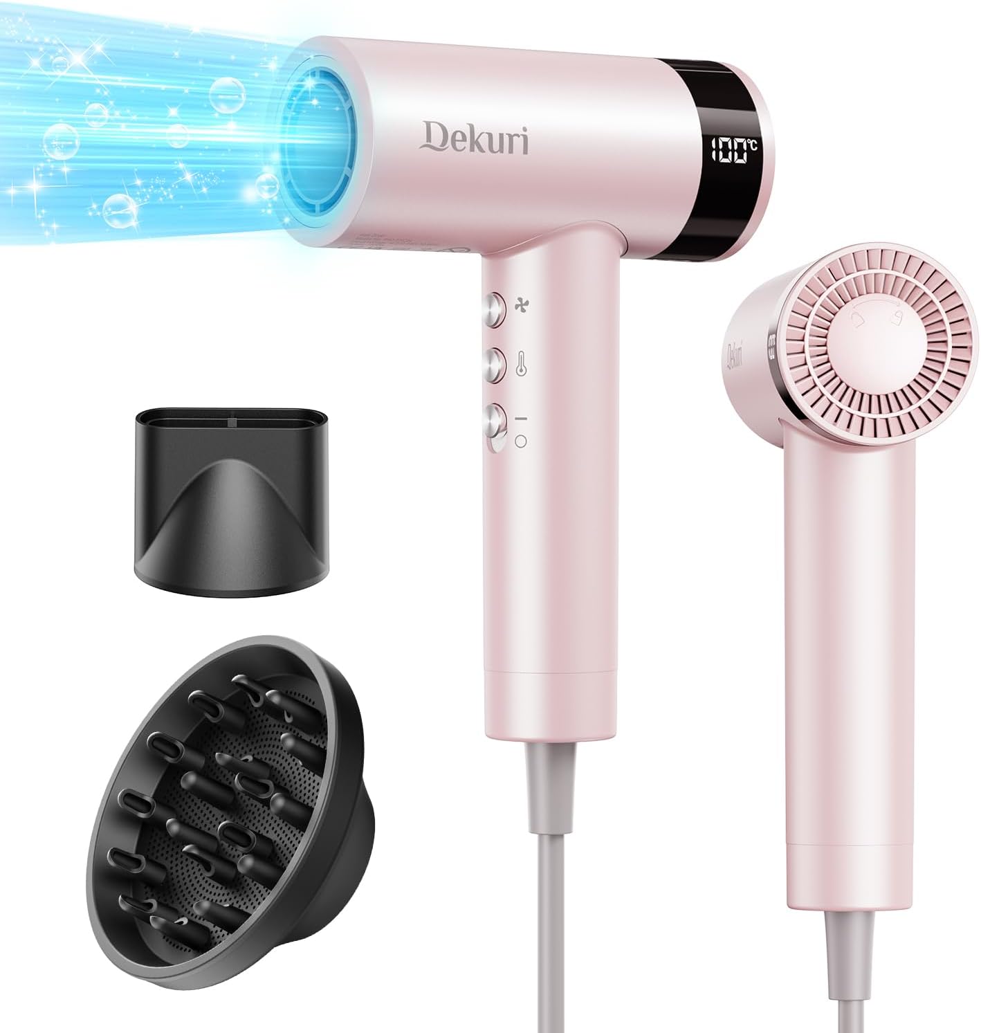 High-Quality Dekuri Hair Dryer, Innovative Fast Drying Hairdryer with 110,000 RP...