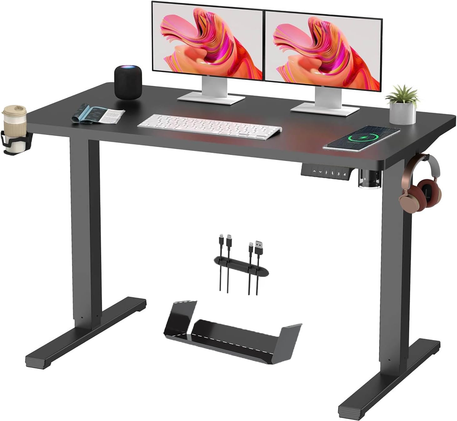 SANODESK 110 * 54 Electric Standing Desk ONE PIECE With Cable Management&Memory...