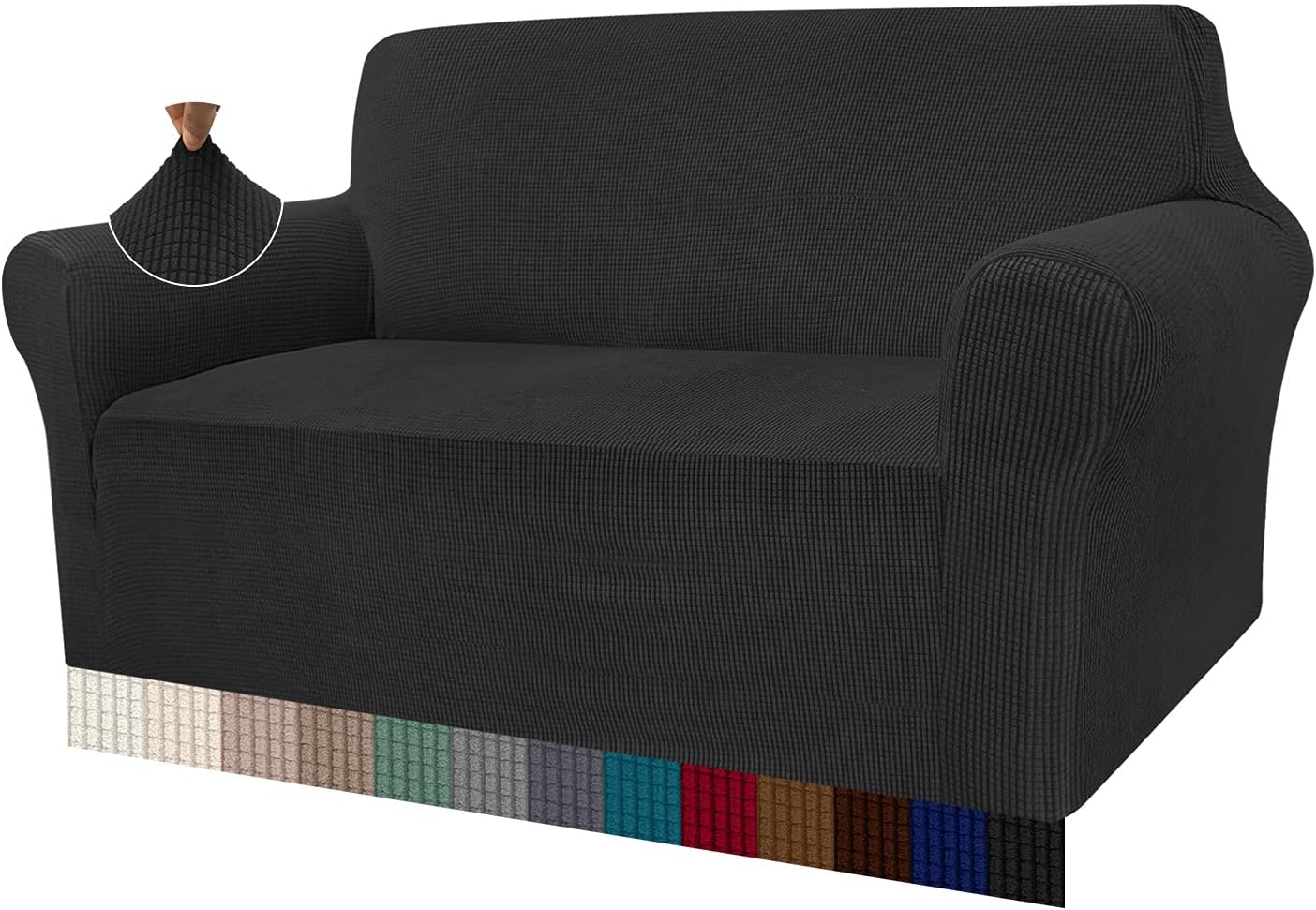 Granbest High Stretch Sofa Covers 2 Seater Super Soft Loveseat Cover Universal C...